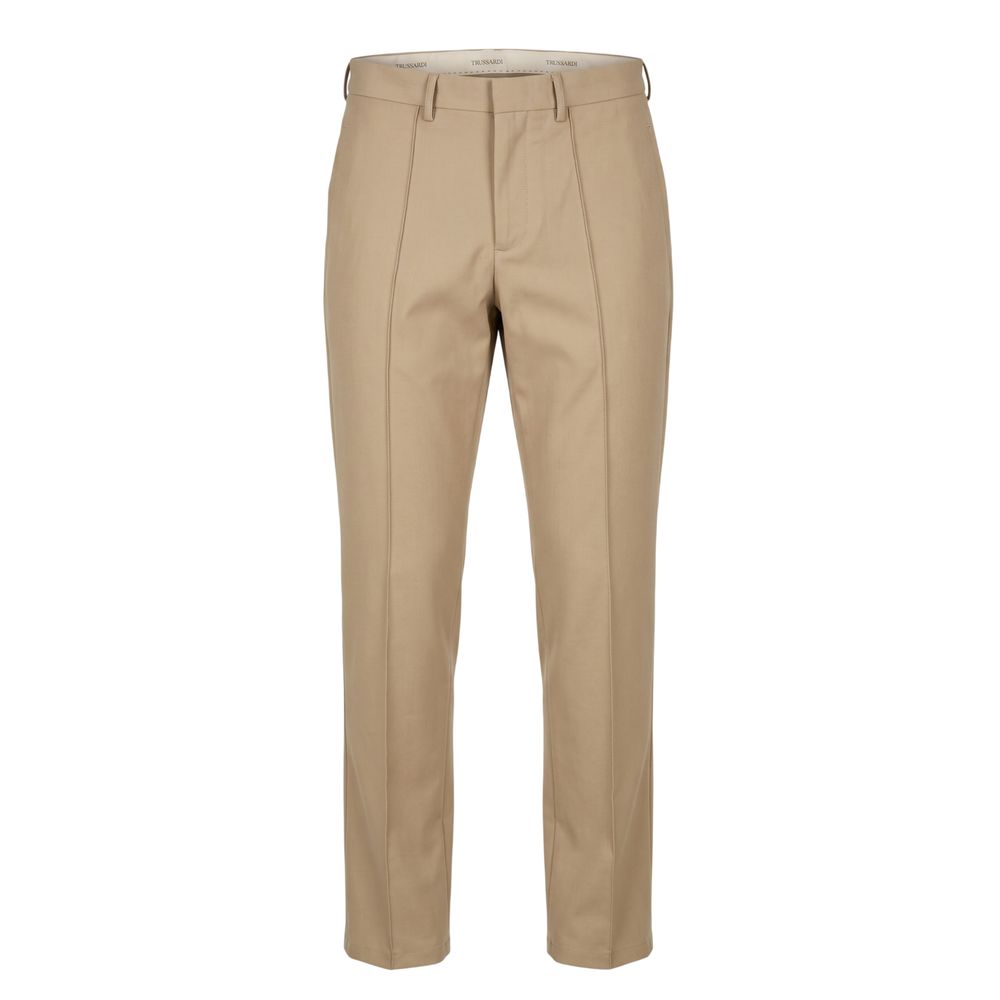 Beige Cotton Mens Pants