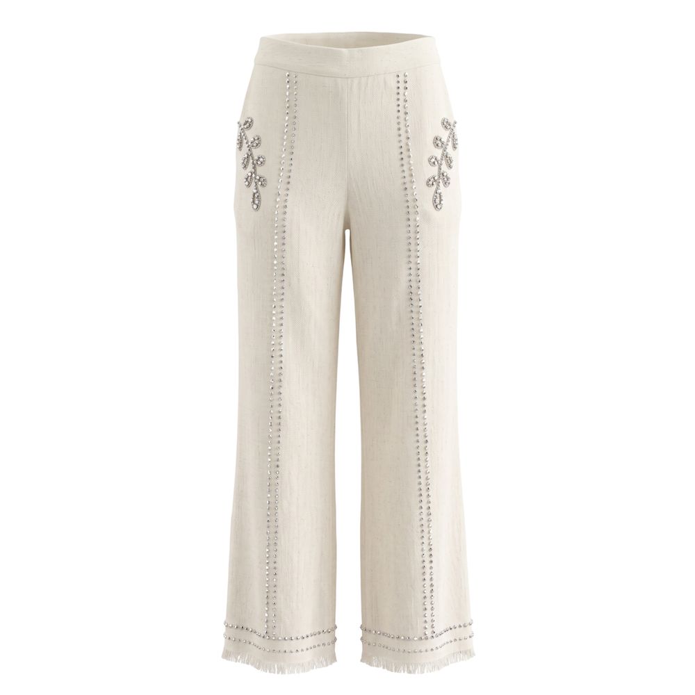 White Cotton Women's Pants