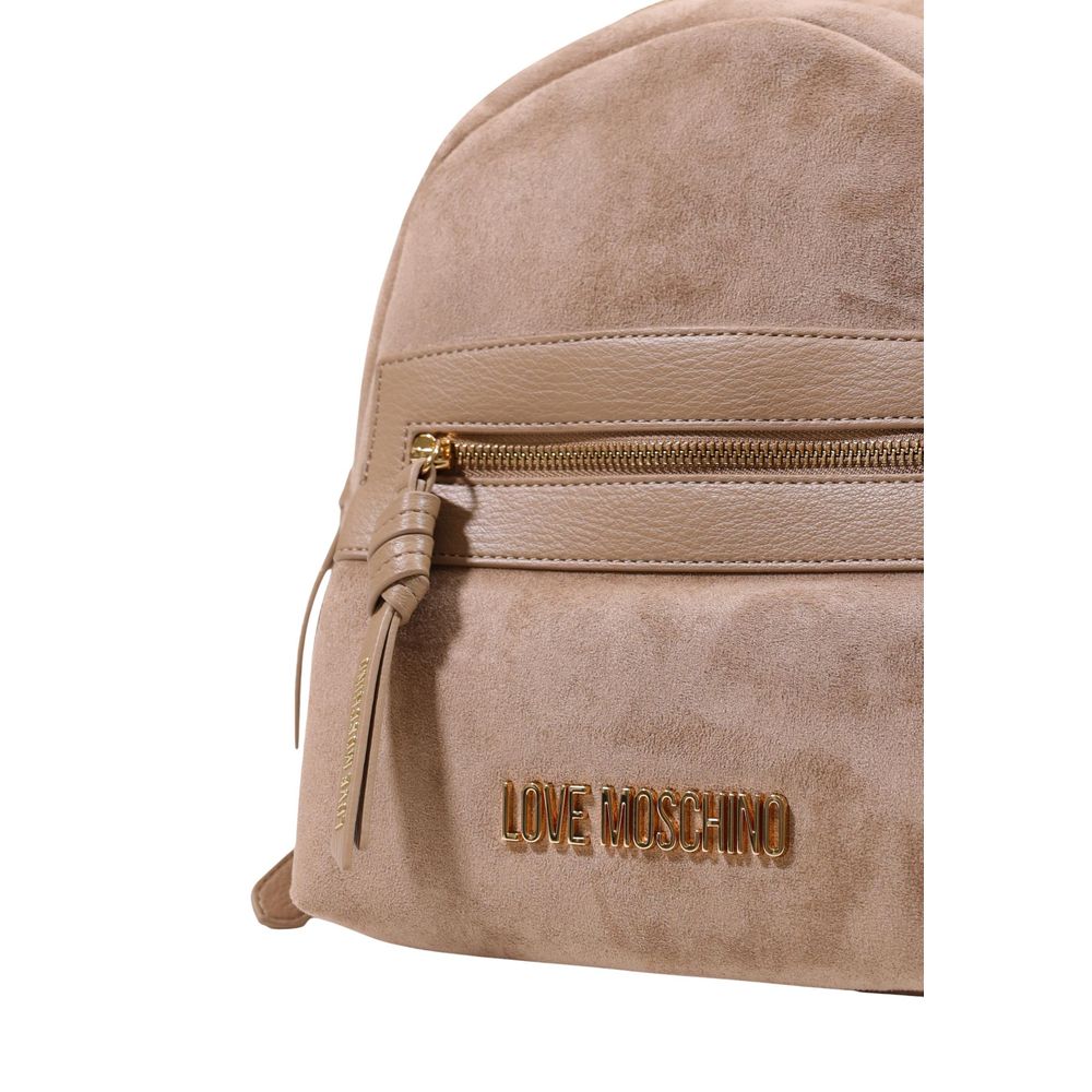 Beige Polyester Backpack