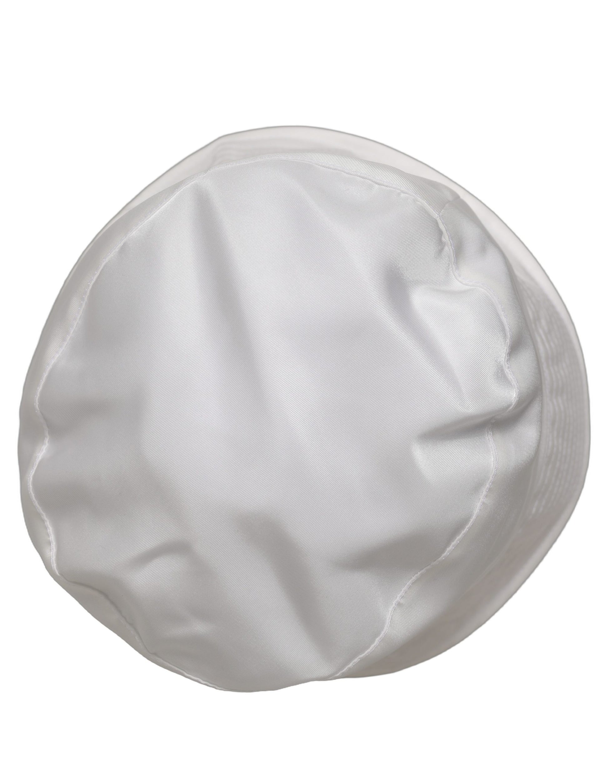 Men White Nylon Wide Brim Bucket Capello Hat