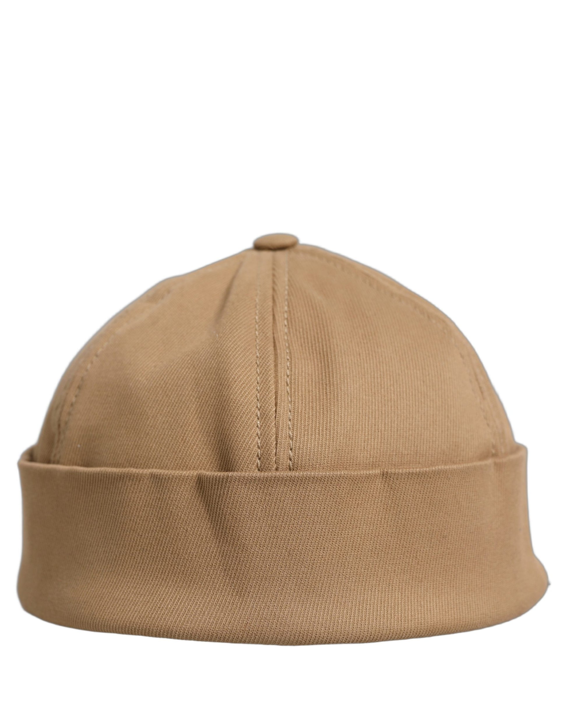 Men Khaki Cotton Docker Capello Brimless Hat