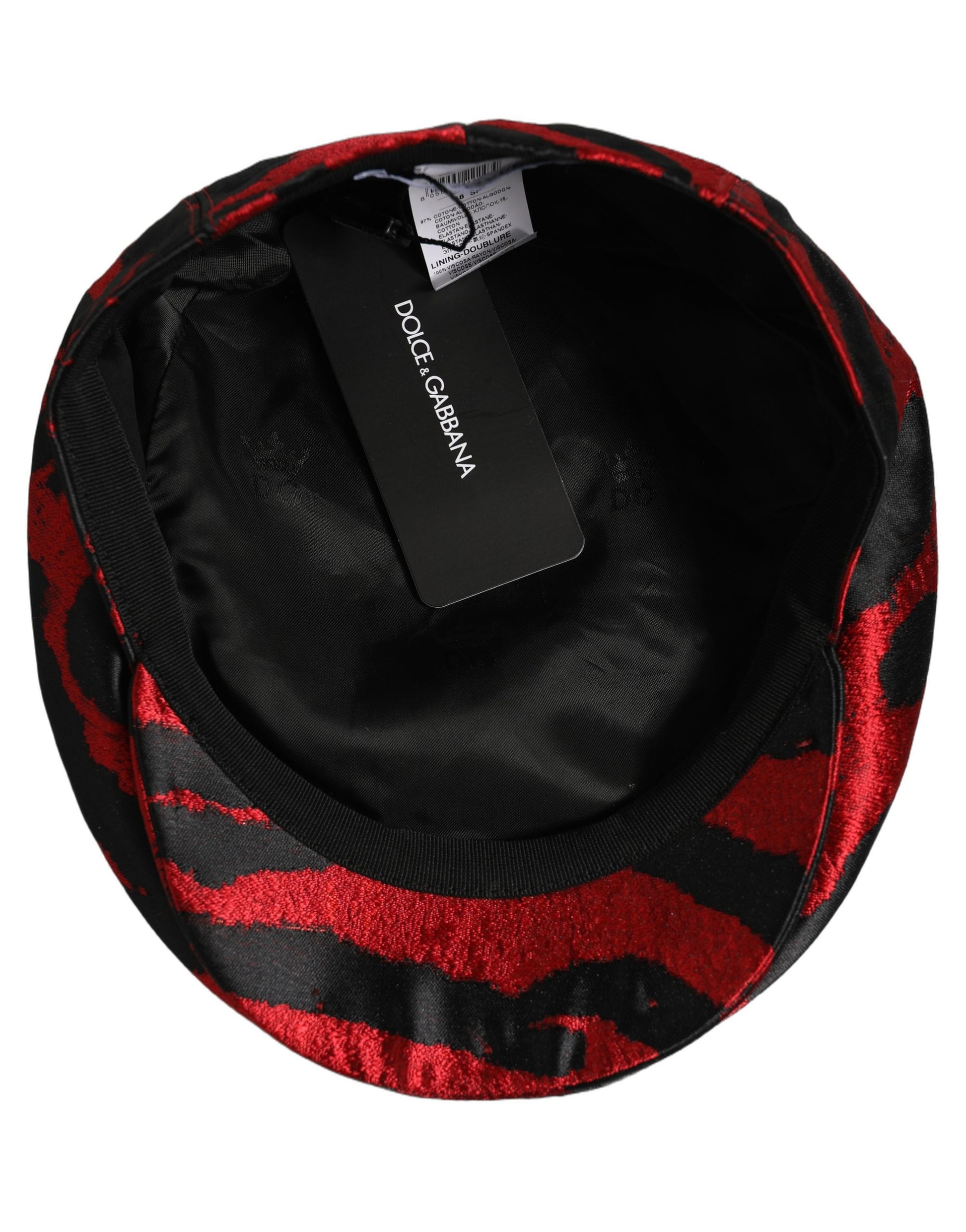 Men Red Black Stripe Cotton Newsboy Capello Hat