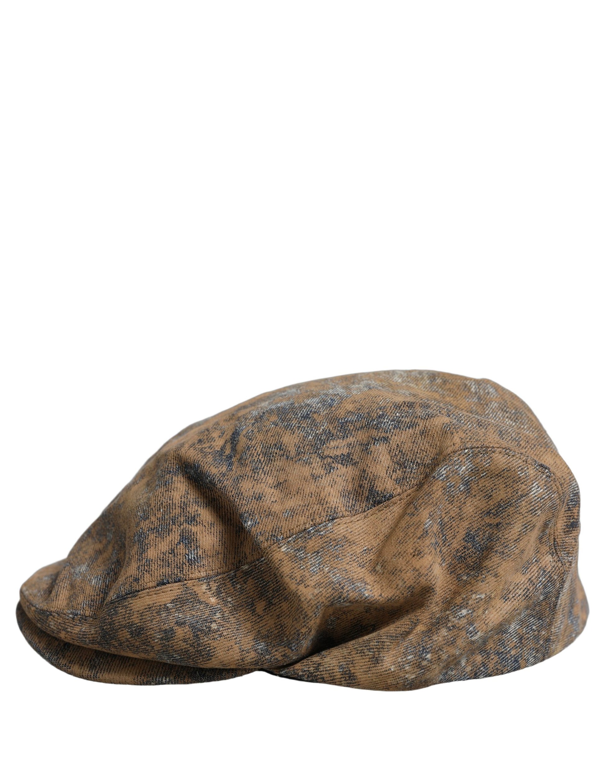 Men Brown Cotton Newsboy Capello Cabbie Hat