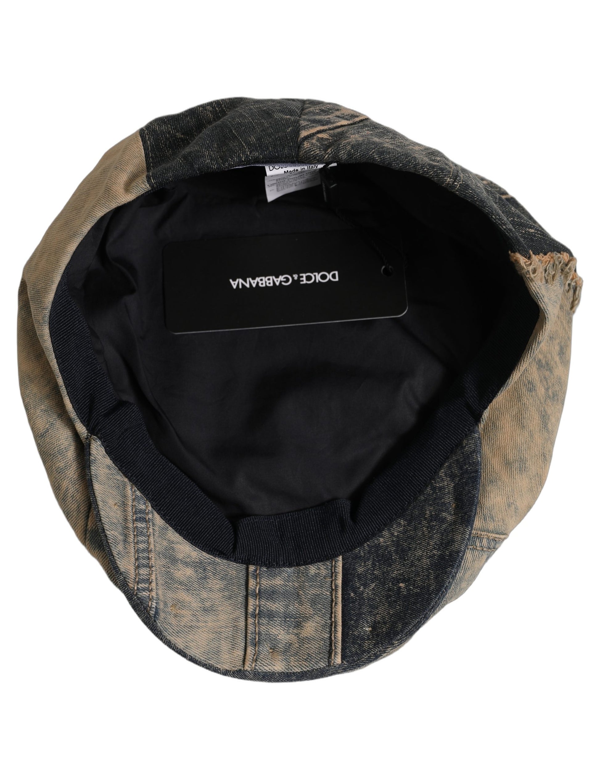 Brown Cotton Denim Newsboy Capello Cabbie Hat