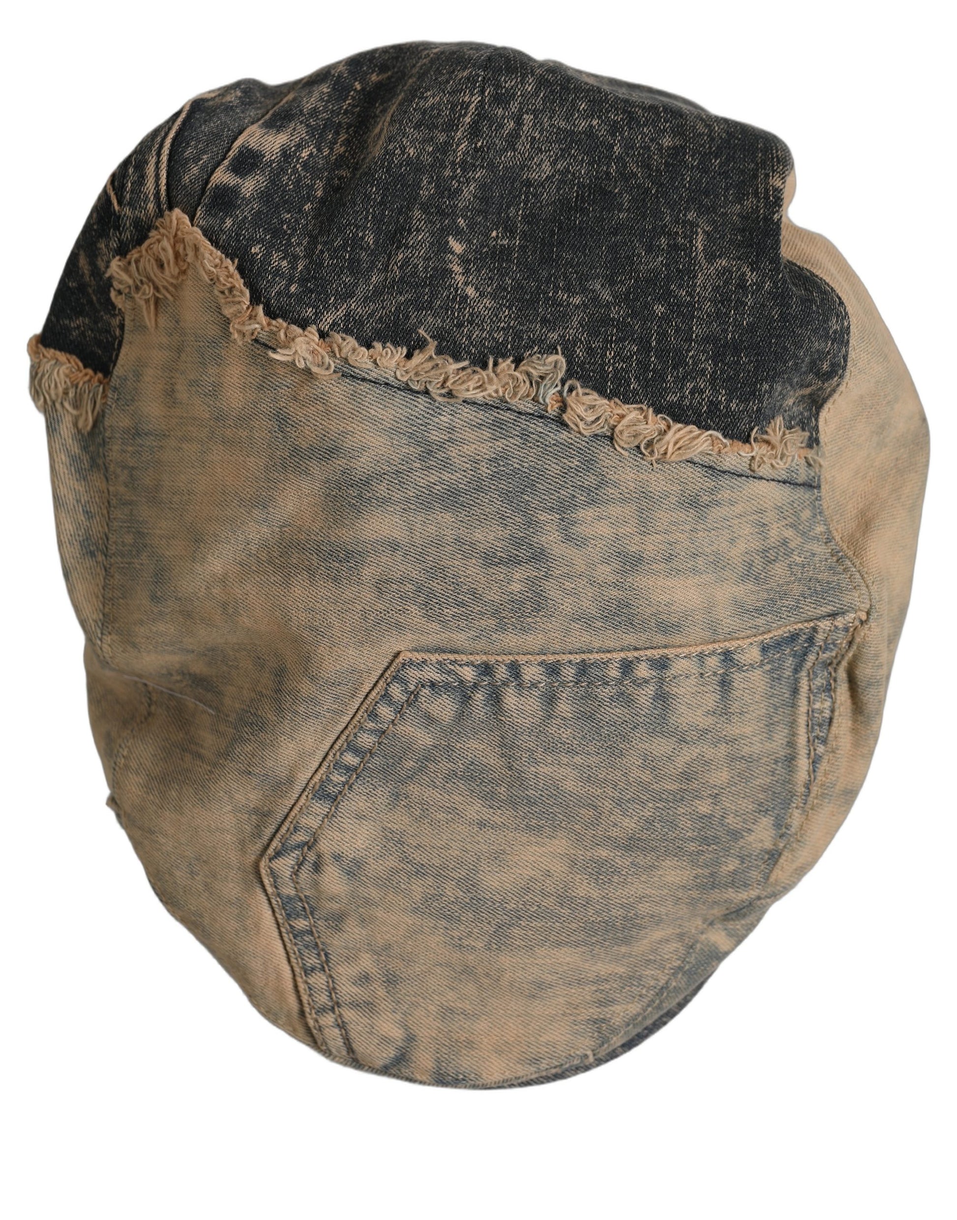 Brown Cotton Denim Newsboy Capello Cabbie Hat