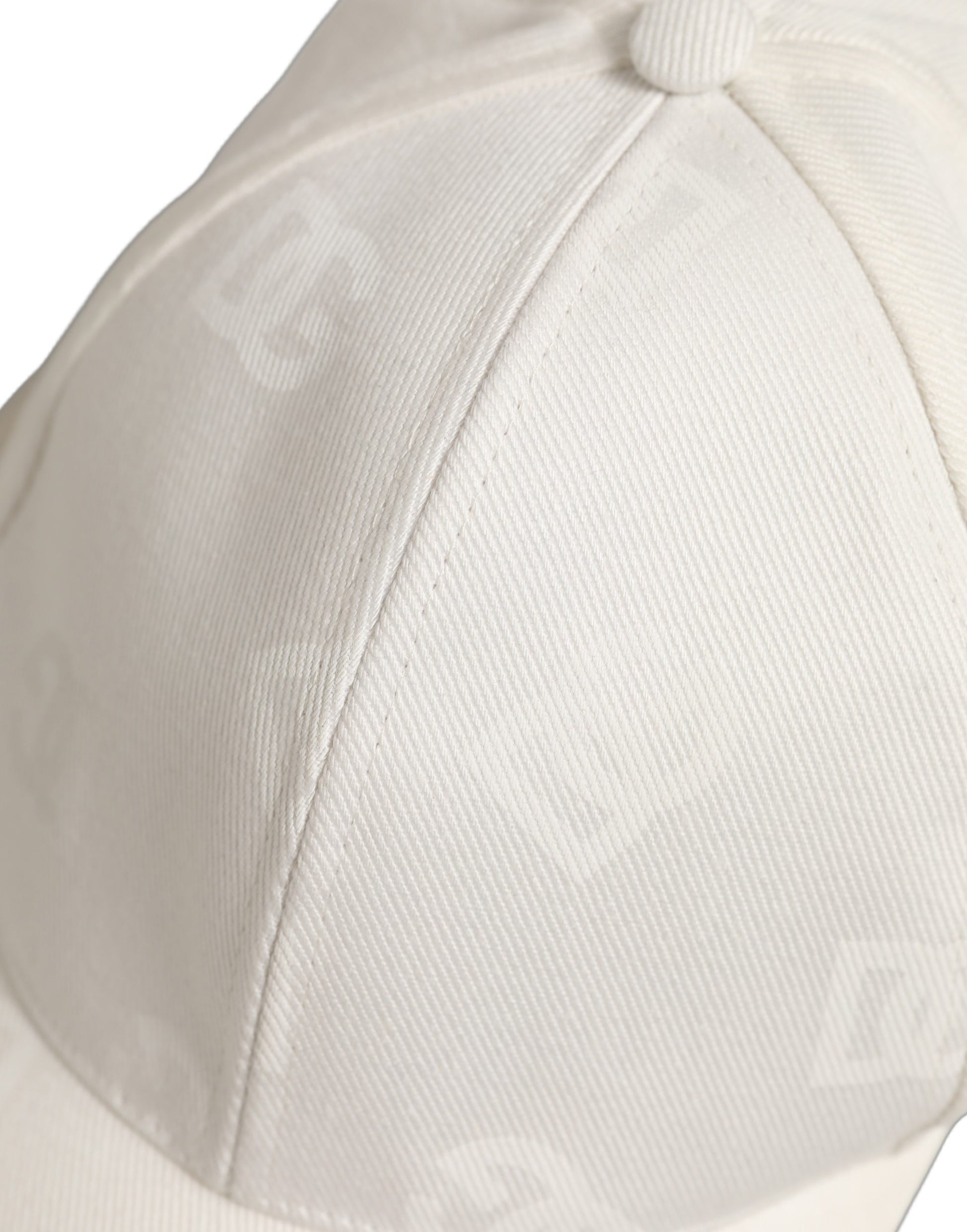Men White Cotton Stretch Baseball Capello Hat