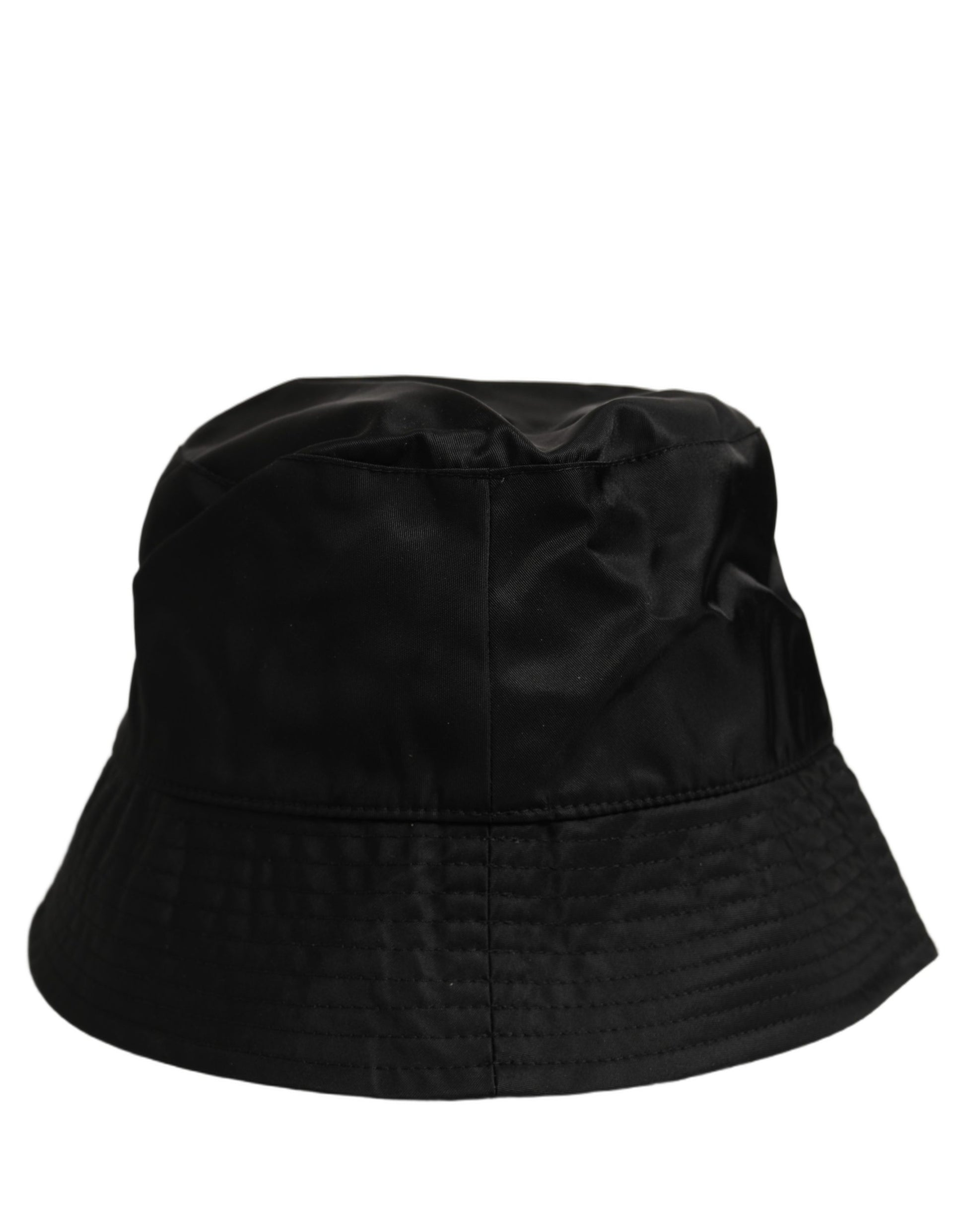 Men Black Nylon Wide Brim Bucket Capello Hat