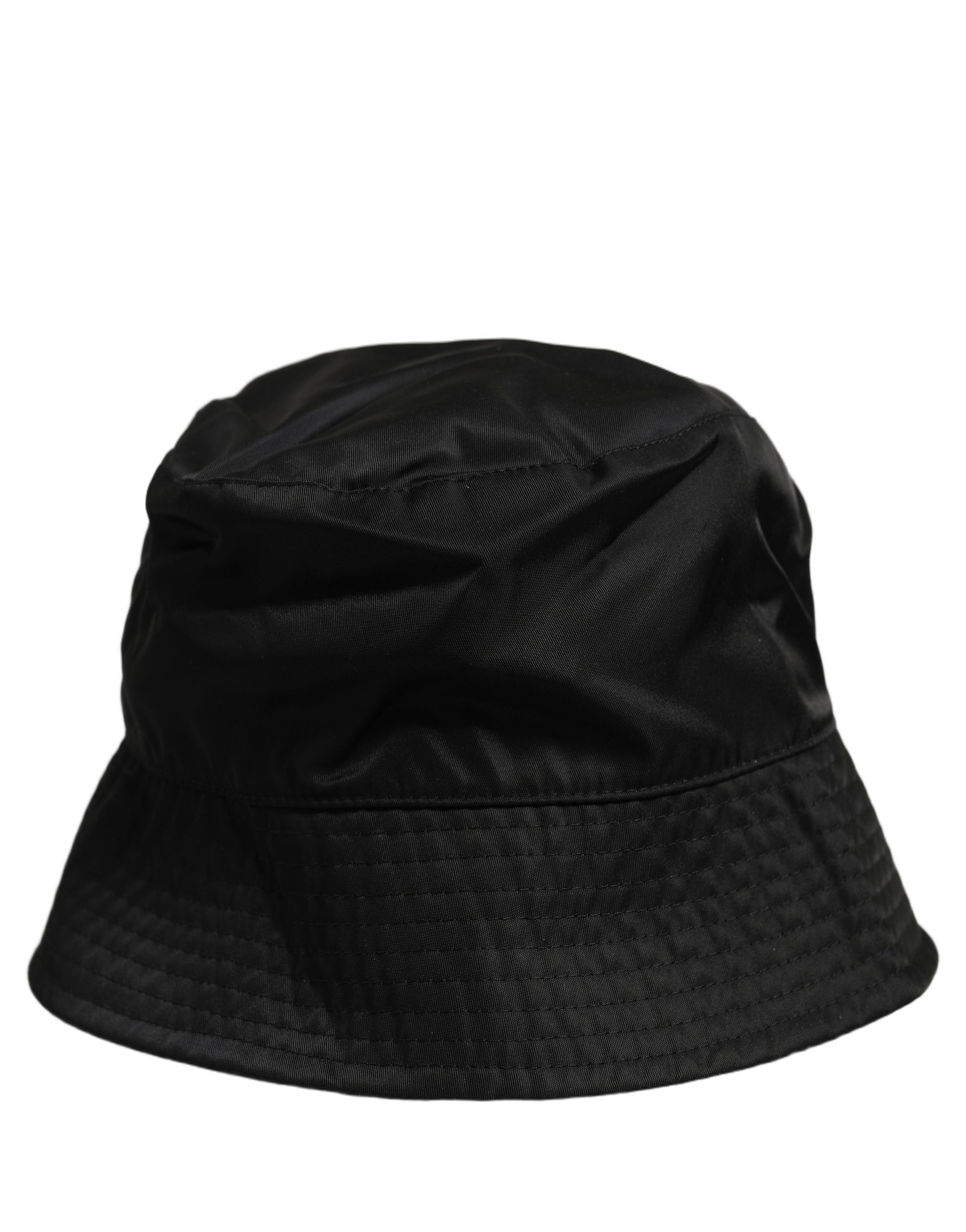 Men Black Nylon Wide Brim Bucket Capello Hat