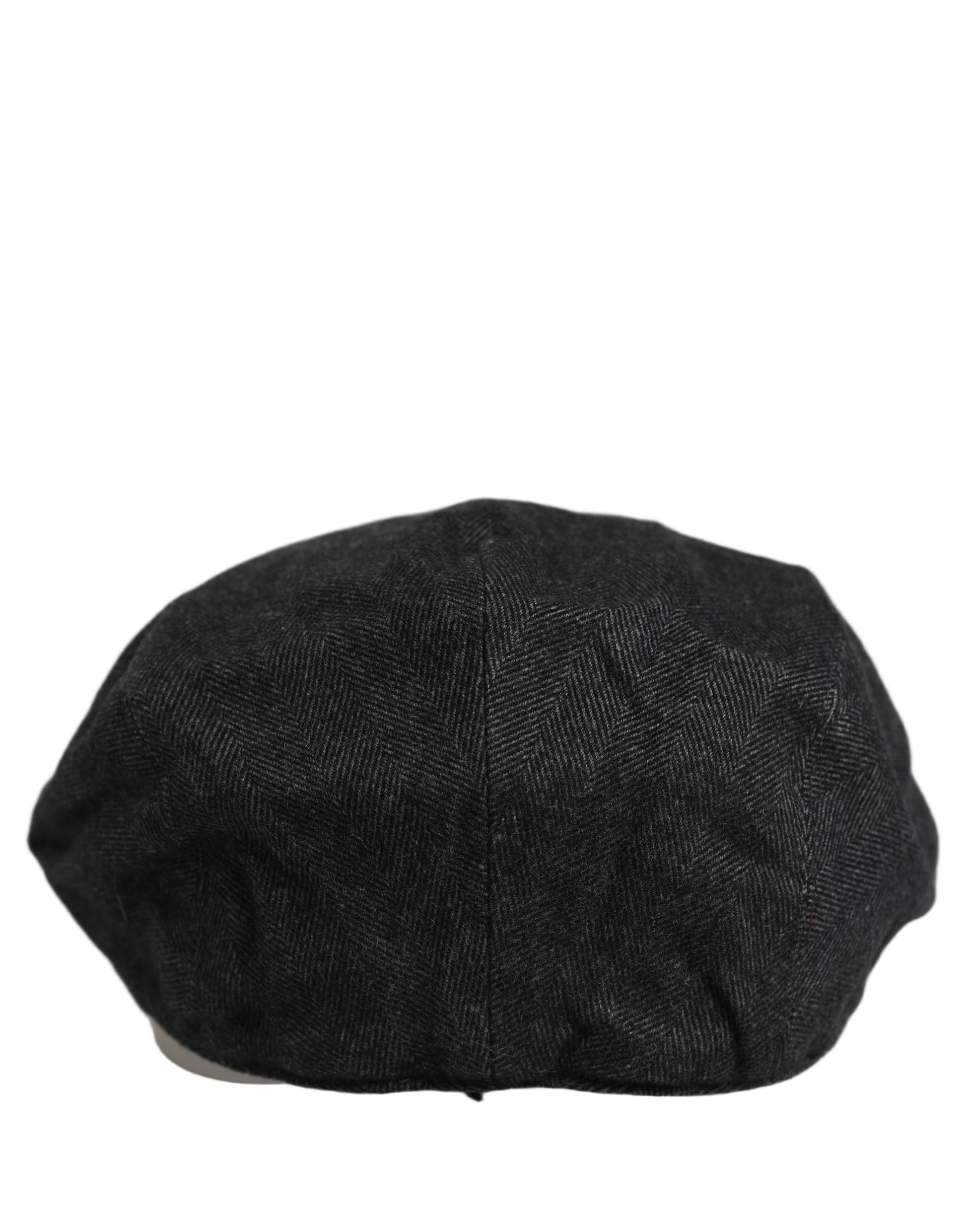 Men Black Cotton Flat Cloth Newsboy Cap Hat