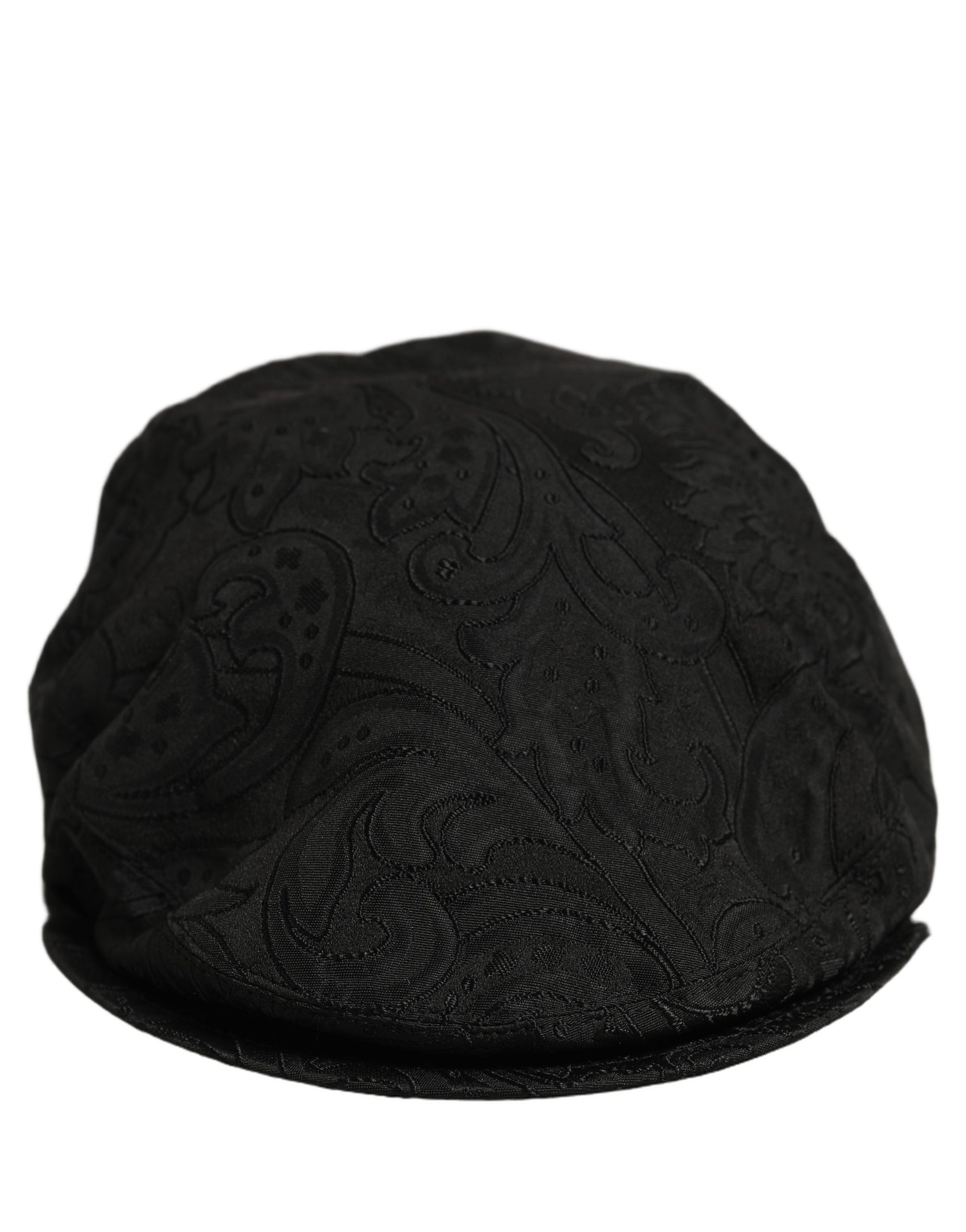 Men Black Floral Jacquard Newsboy Capello Hat