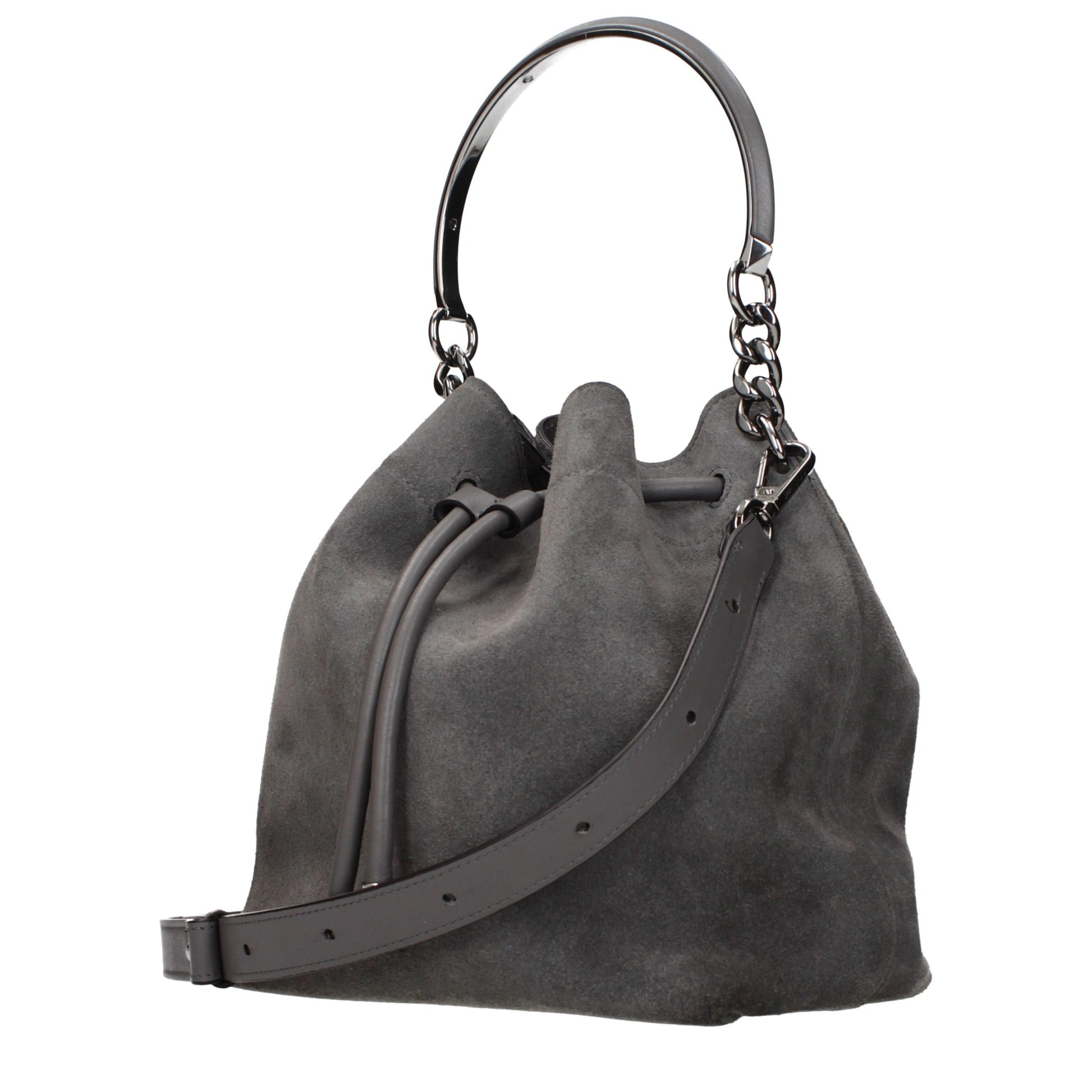 Gray Leather Handbag