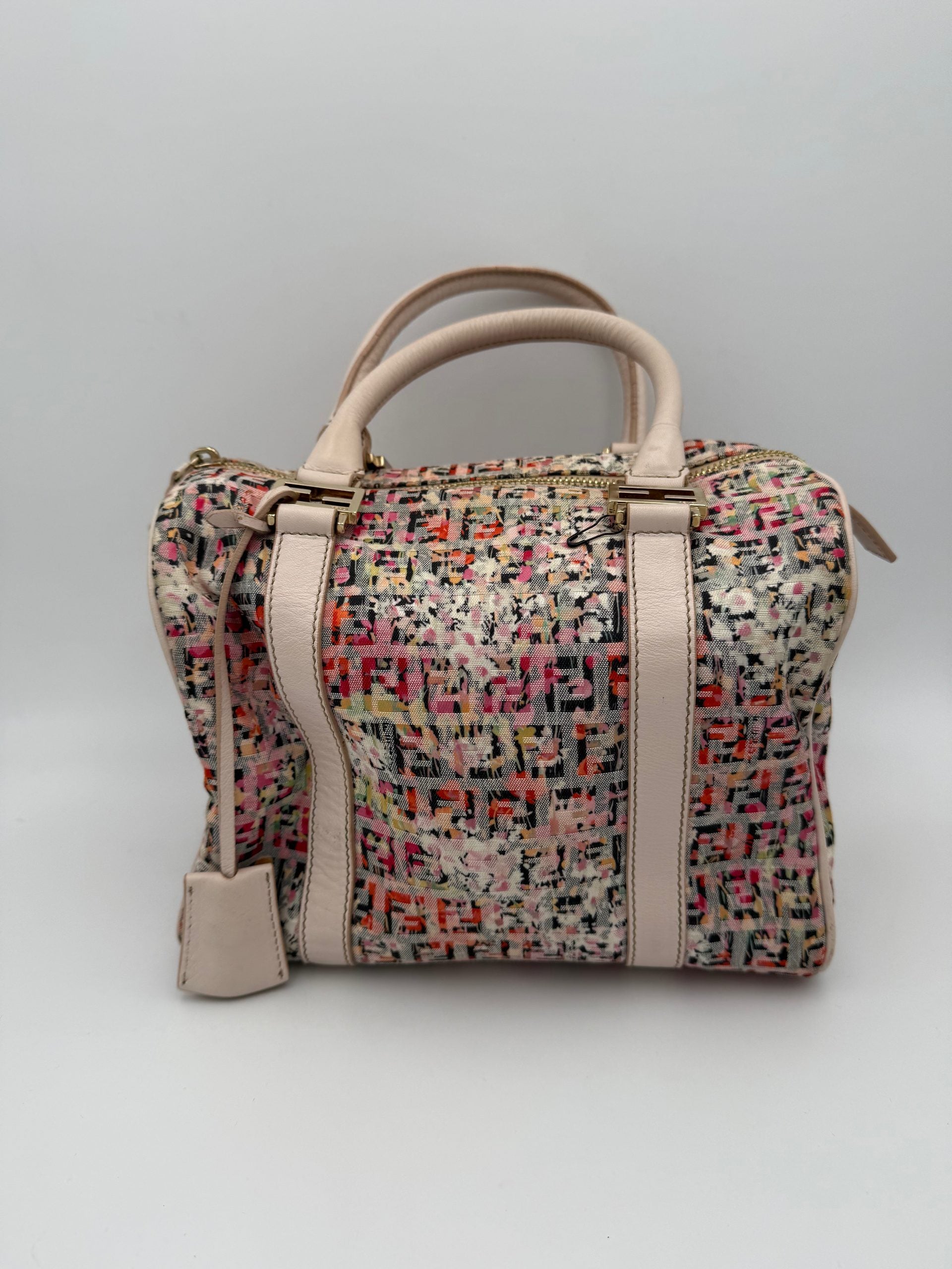 FENDI FF Canvas Flowers Handbag