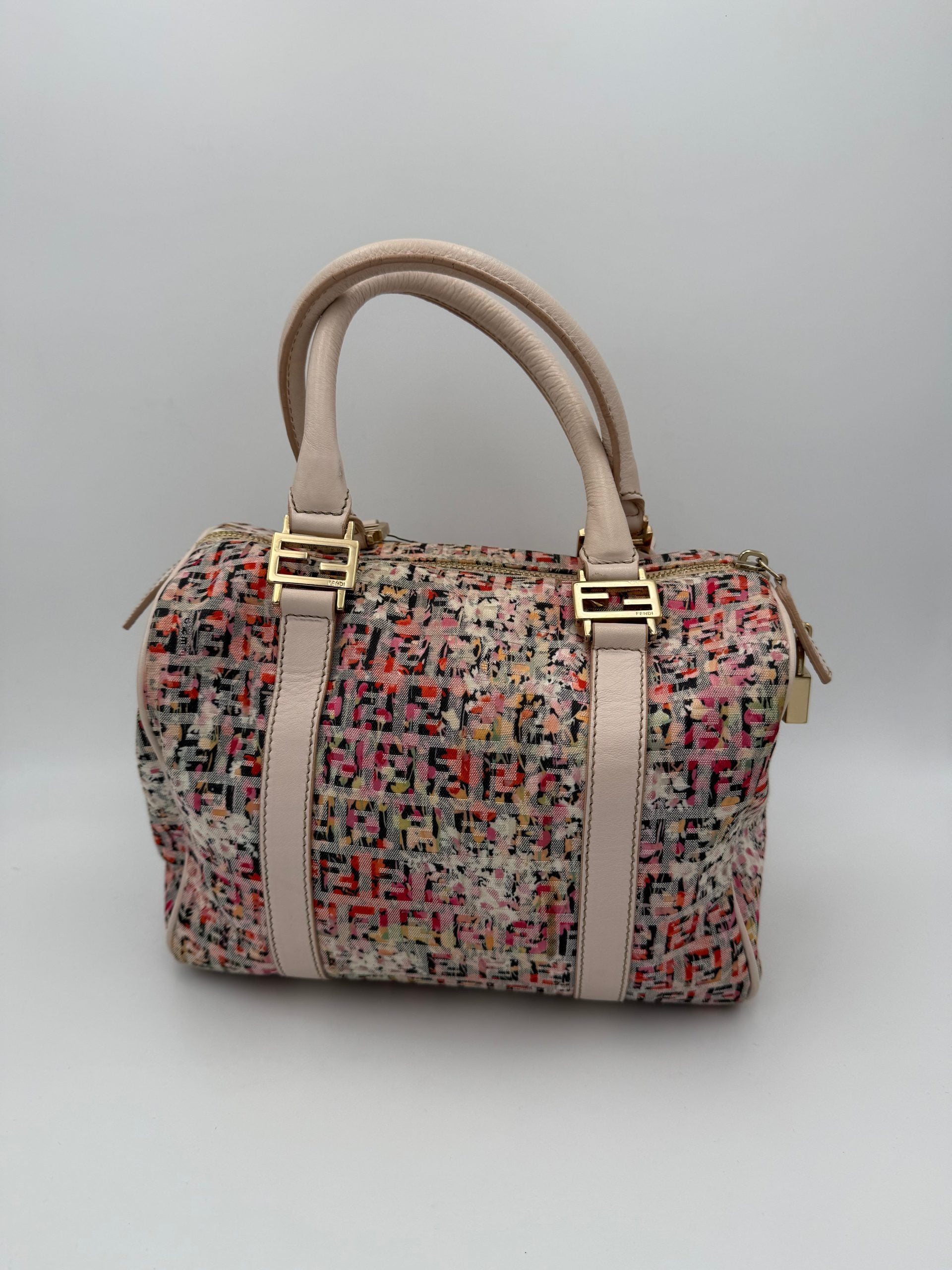 FENDI FF Canvas Flowers Handbag