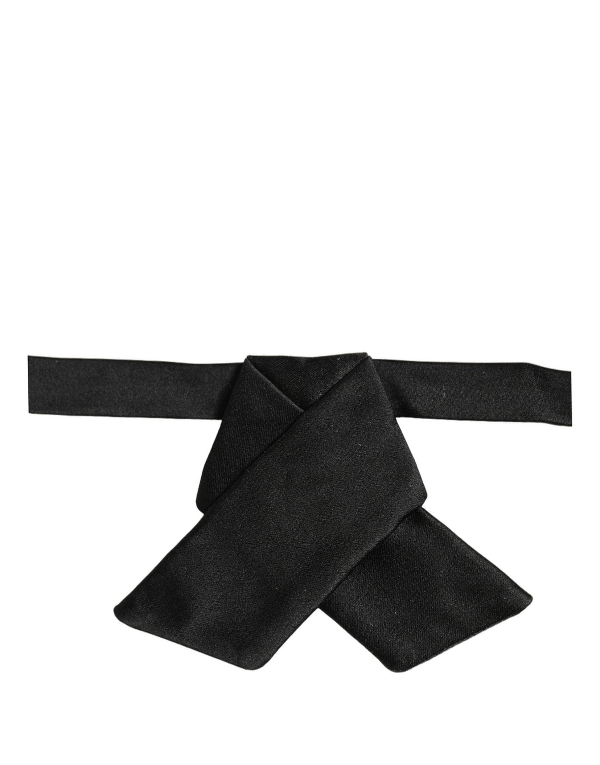 Men Black 100% SIlk Adjustable Neck Papillon Bow Tie