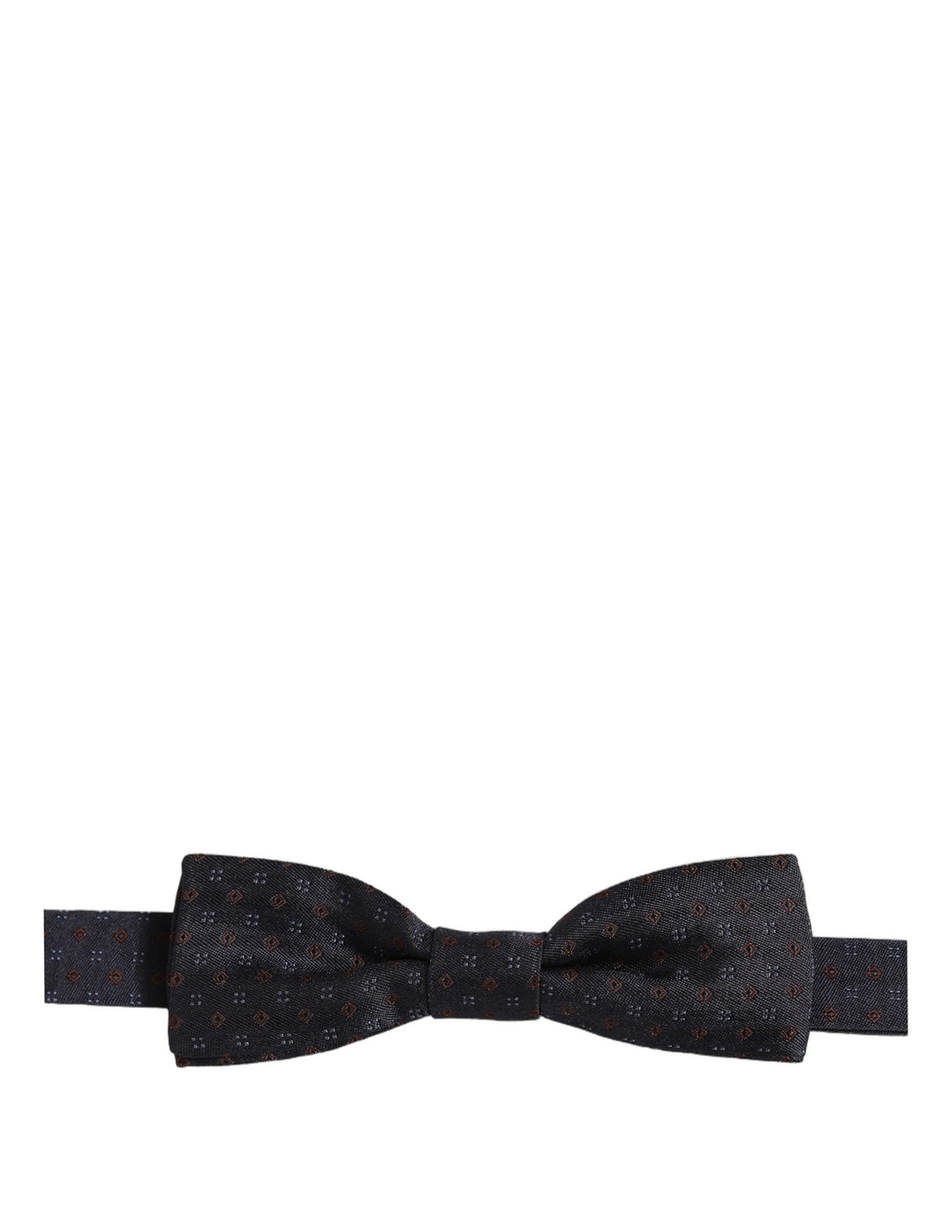 Black Diamond Pattern Adjustable Neck Papillon Bow Tie