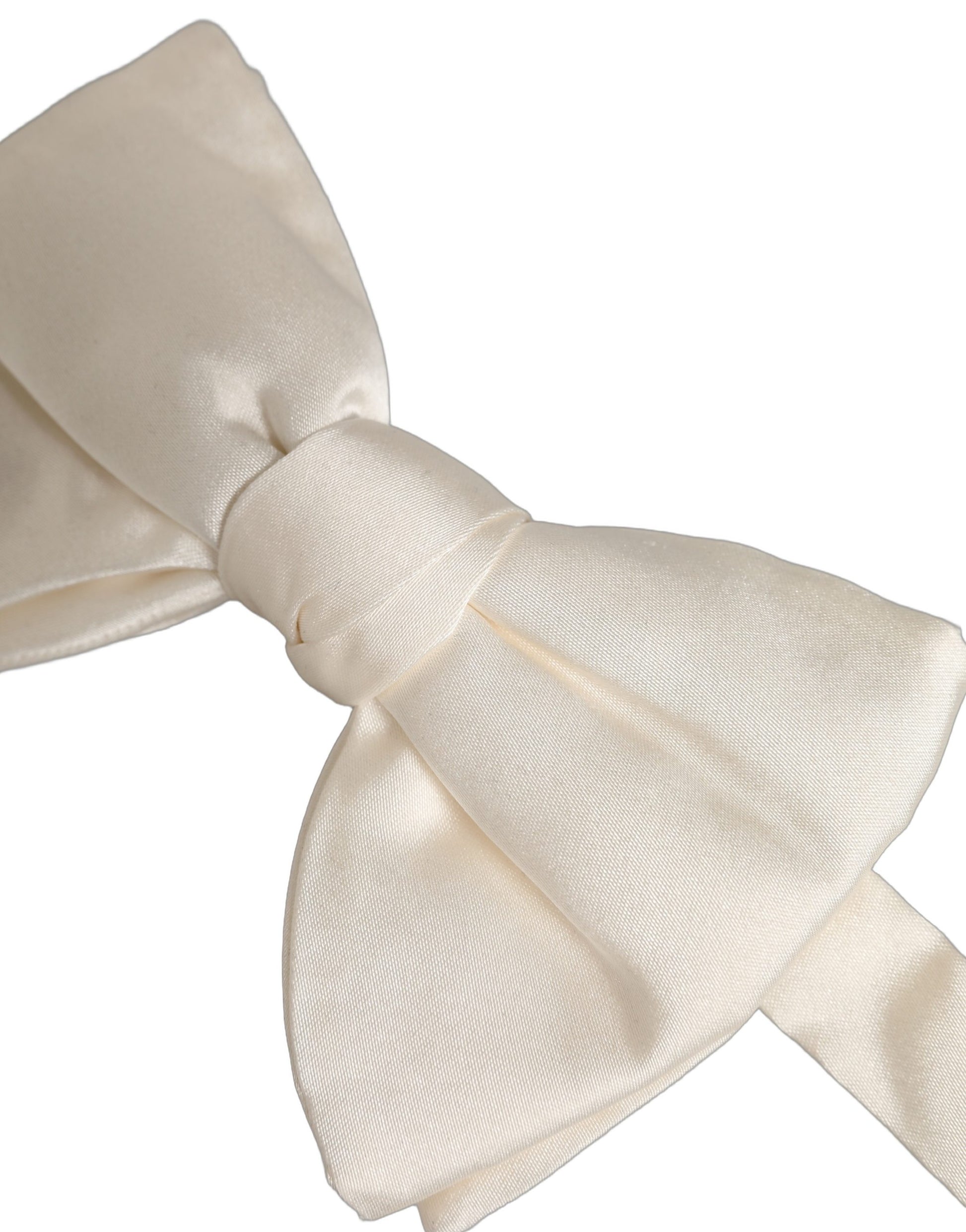 Men White 100% Silk Adjustable Neck Papillon Bow Tie