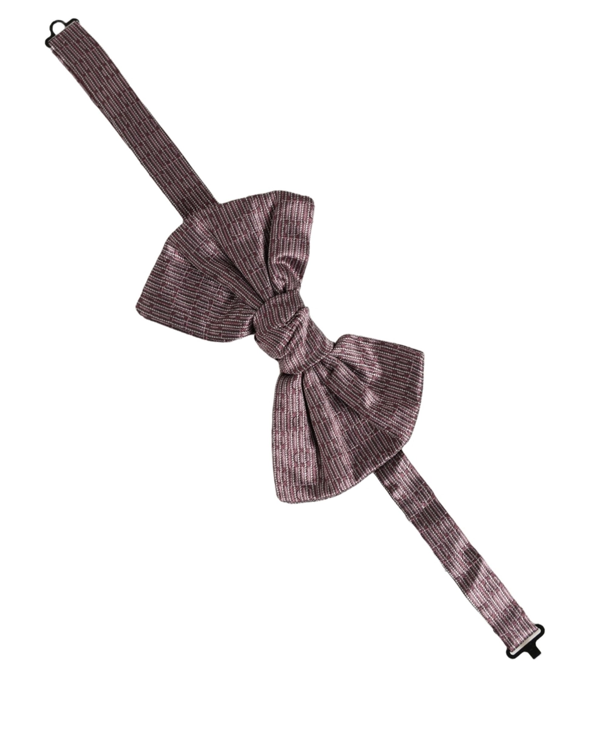 Men Maroon 100% Silk Adjustable Neck Papillon Bow Tie