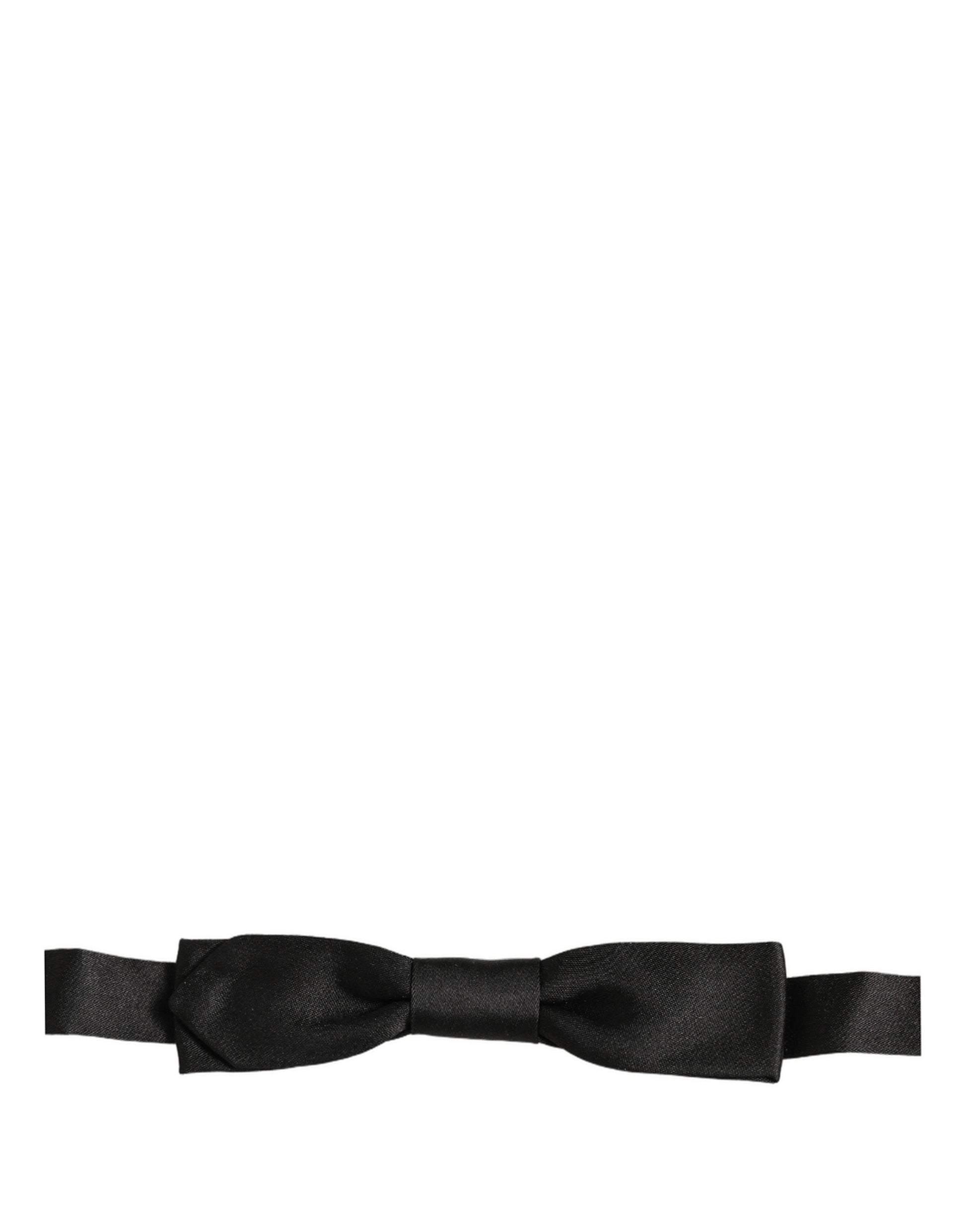 Men Black 100% SIlk Adjustable Neck Papillon Bow Tie
