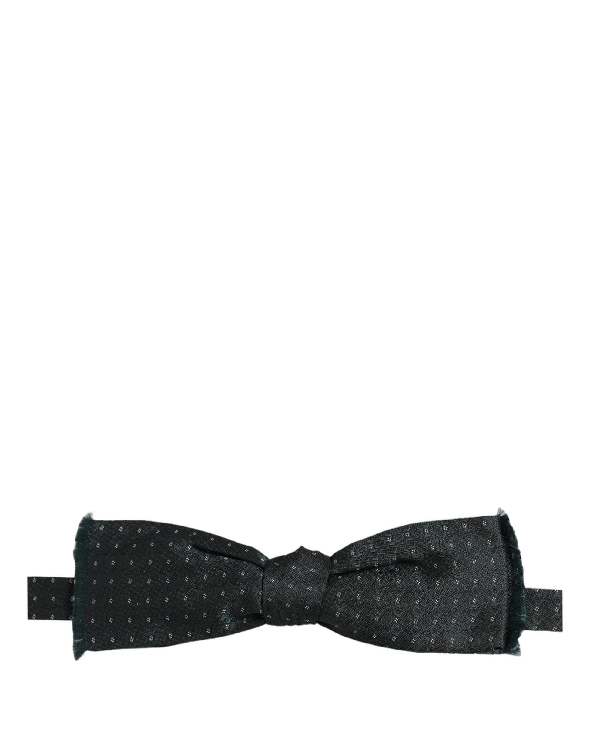 Men Green Patterned Adjustable Neck Papillon Bow Tie