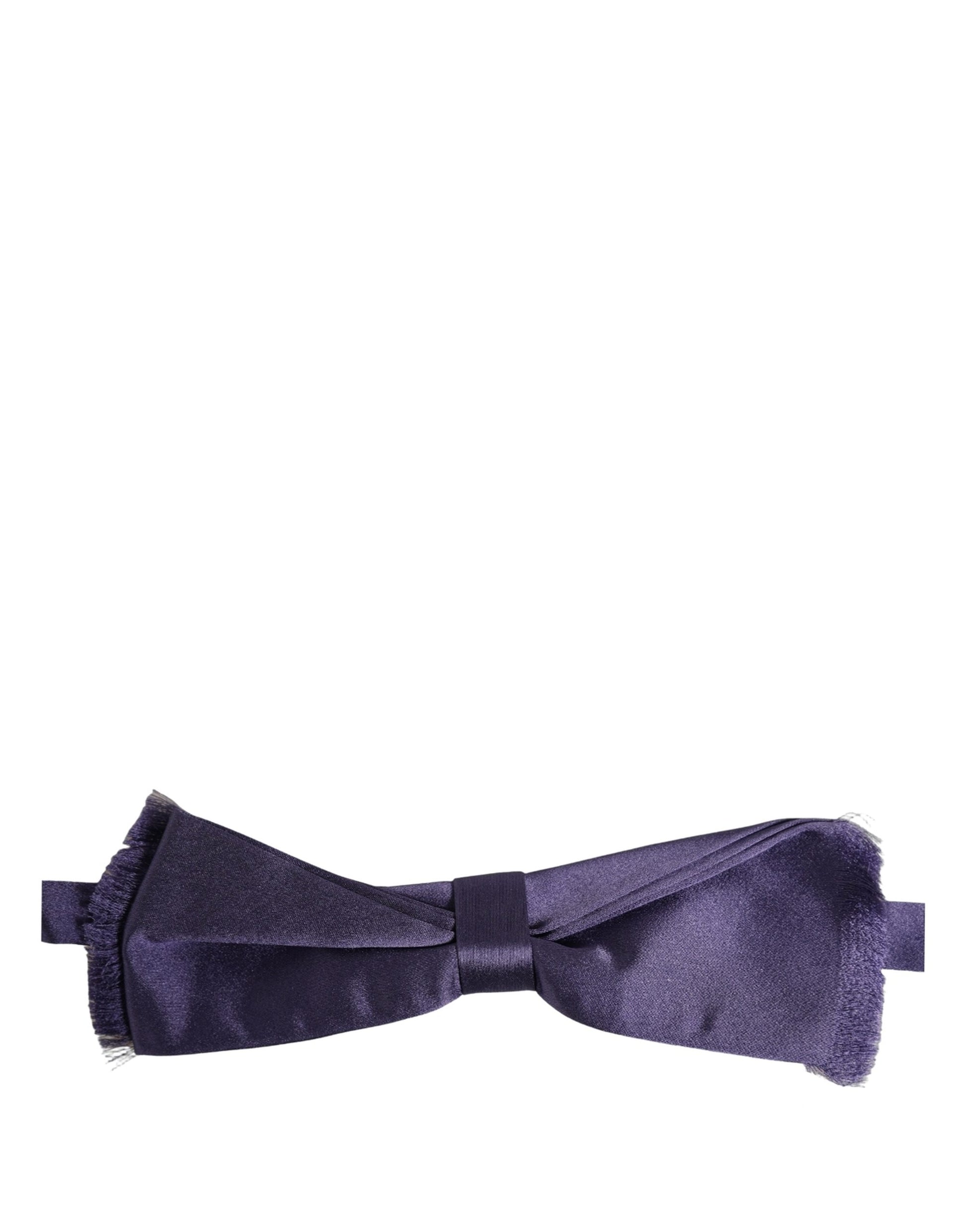 Men Purple 100% Silk Adjustable Neck Papillon Bow Tie
