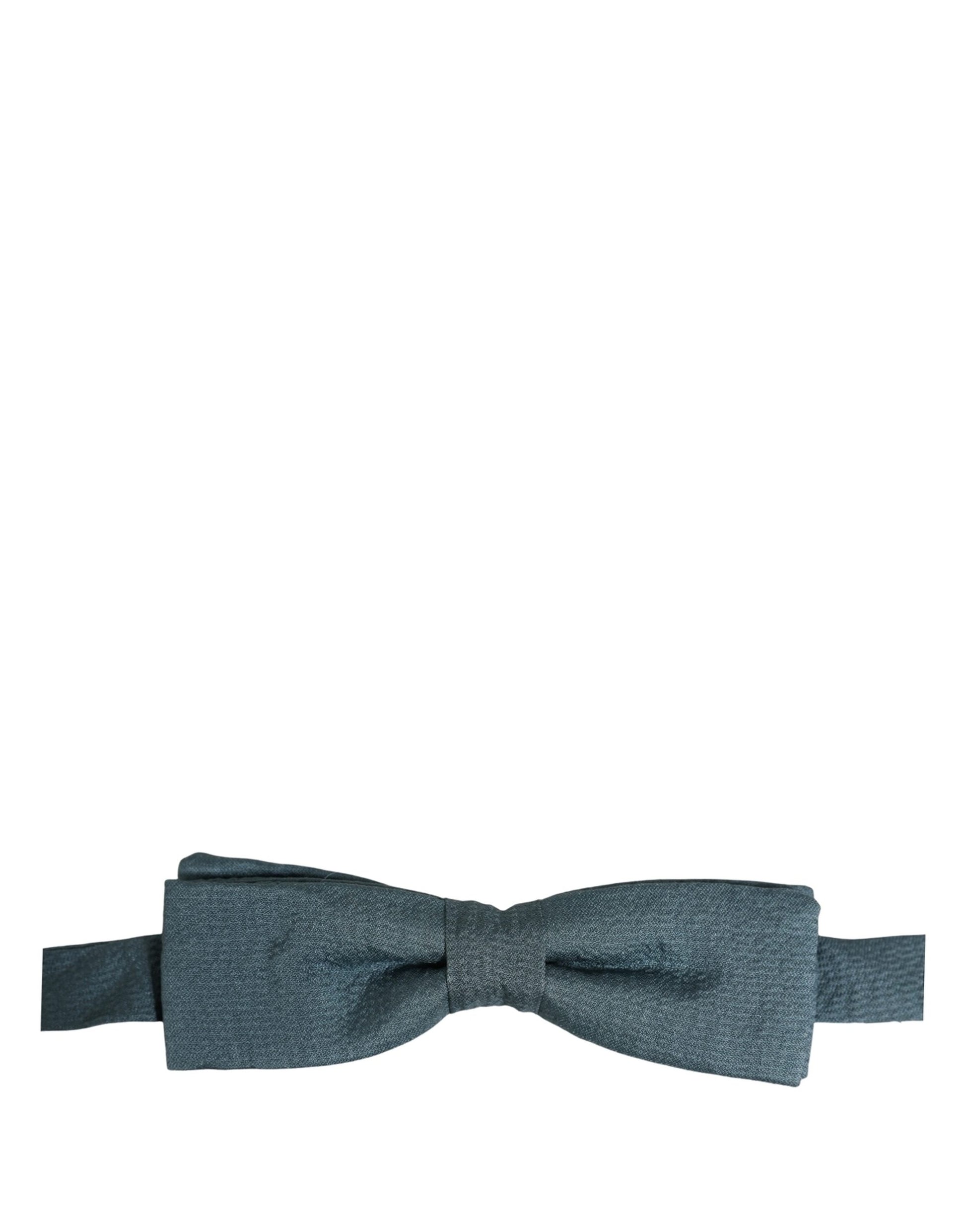 Men Steel Blue 100% Silk Adjustable Neck Papillon Bow Tie
