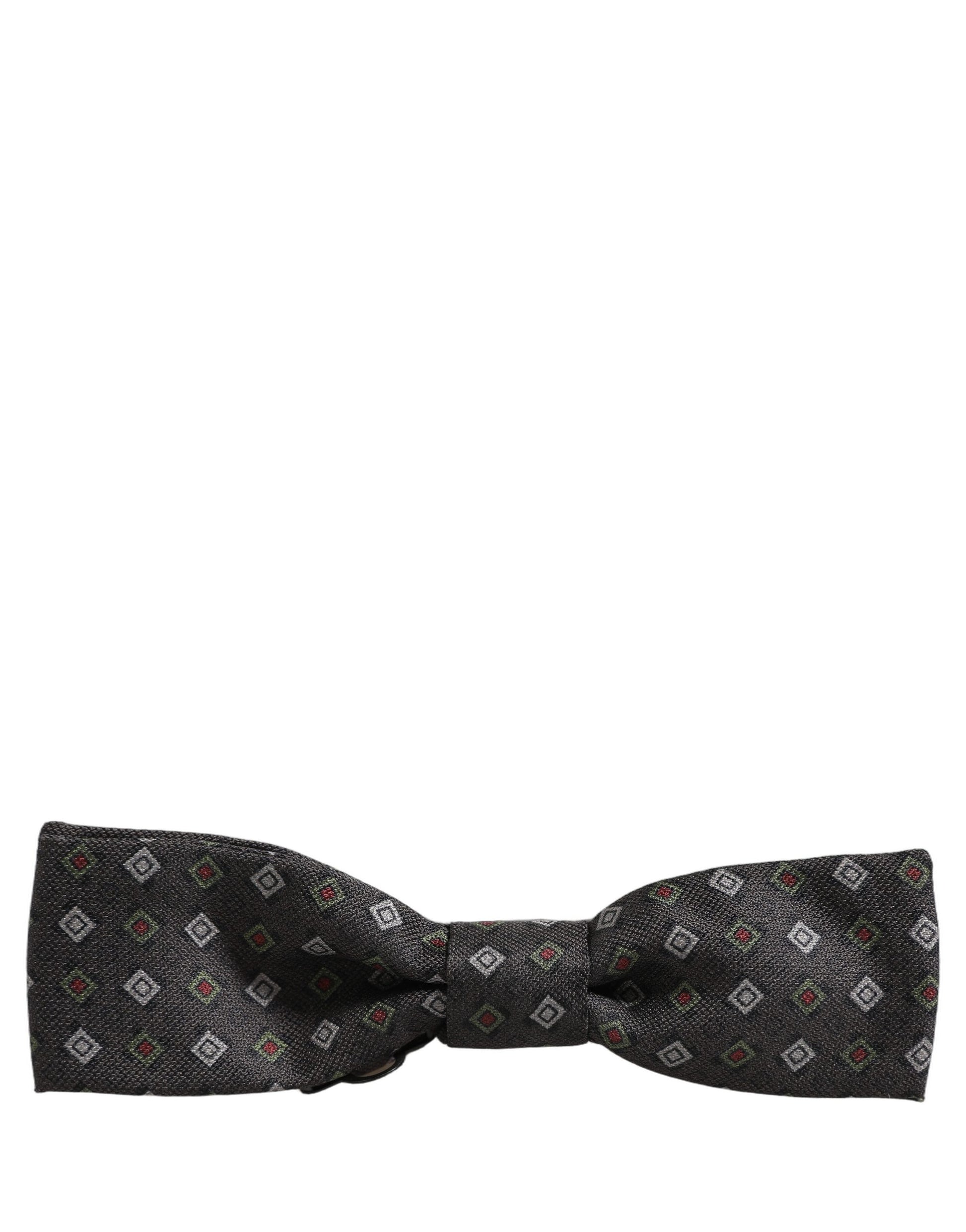 Men Dark Gray Geometric Adjustable Bow Tie