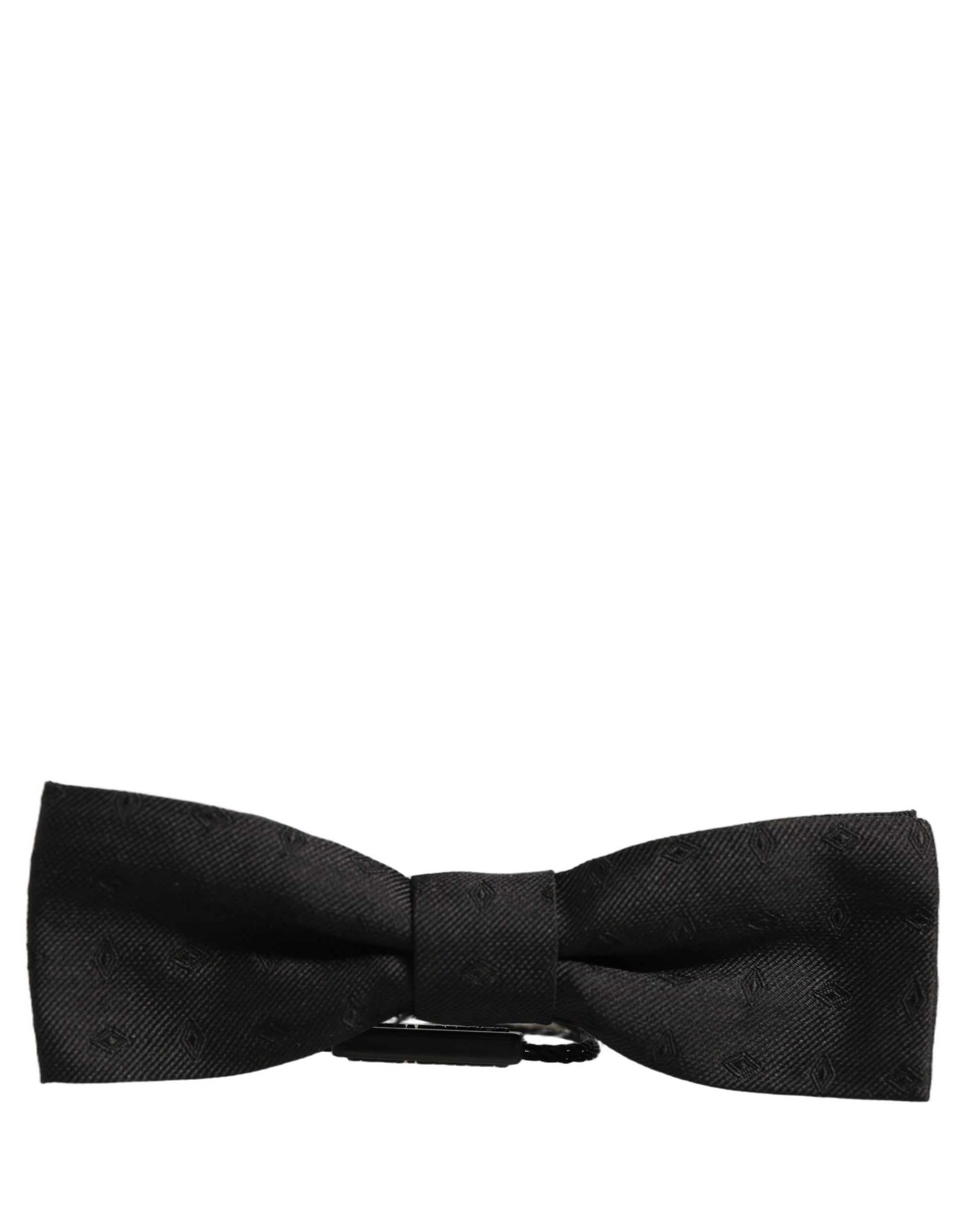 Men Black 100% Silk Adjustable Neck Papillon Bow Tie