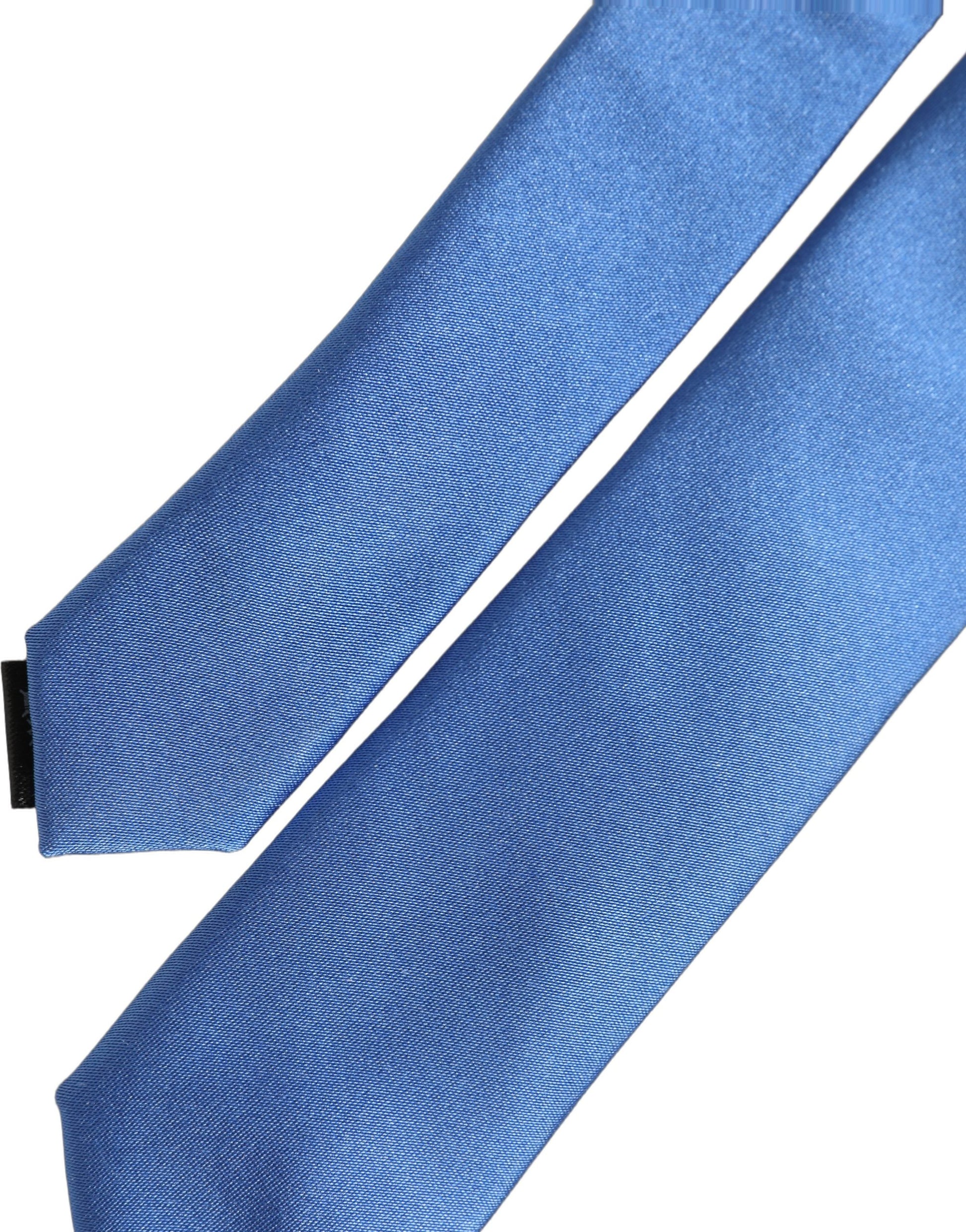 Men Blue 100% Silk Satin Adjustable Tied Necktie Tie