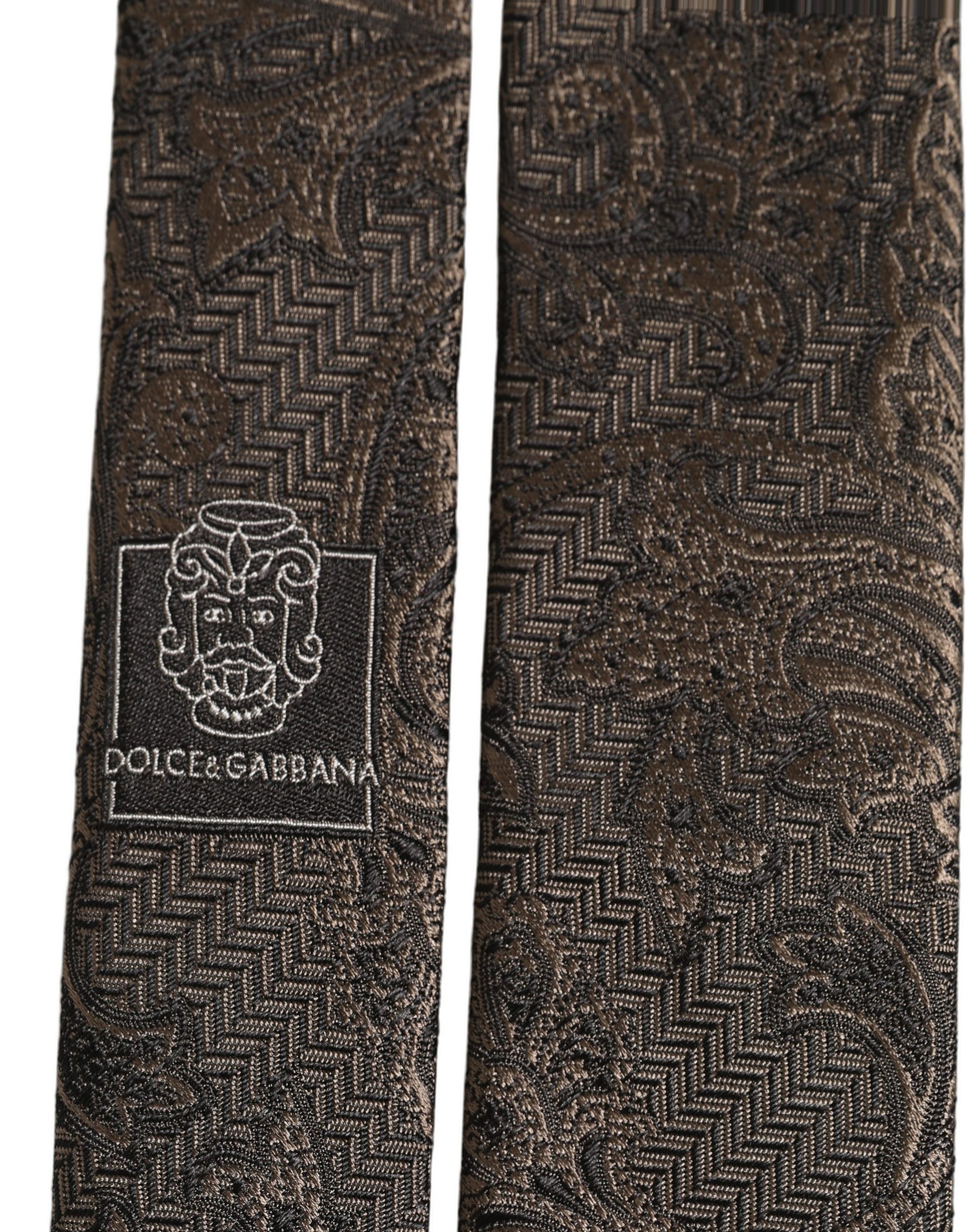 Men Brown Paisley 100% Silk Adjustable Tied Necktie Tie