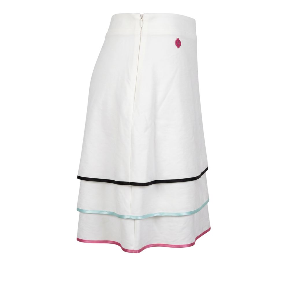White Viscose Women Skirt