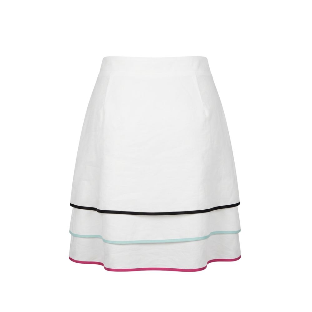 White Viscose Women Skirt