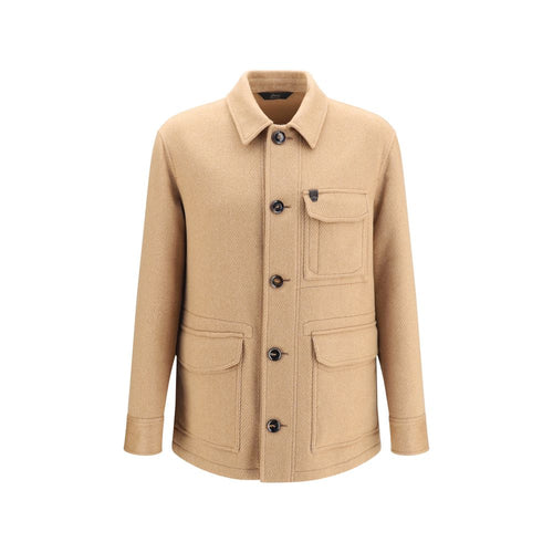 Beige Cashmere Leather Jacket