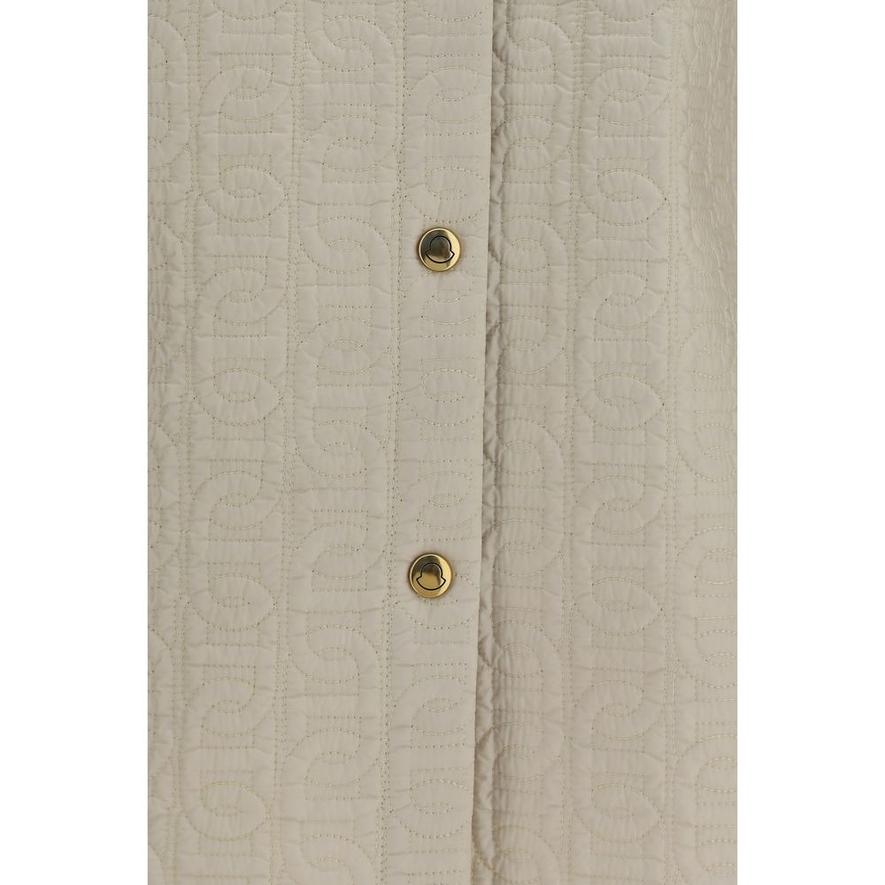 Beige Polyamide Full-Length Jacket