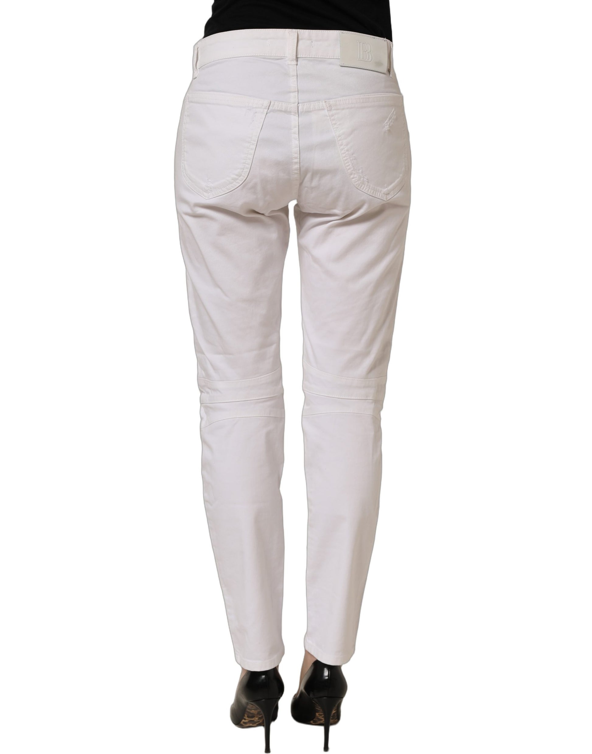White Cotton Stretch Skinny Denim Trouser Jeans