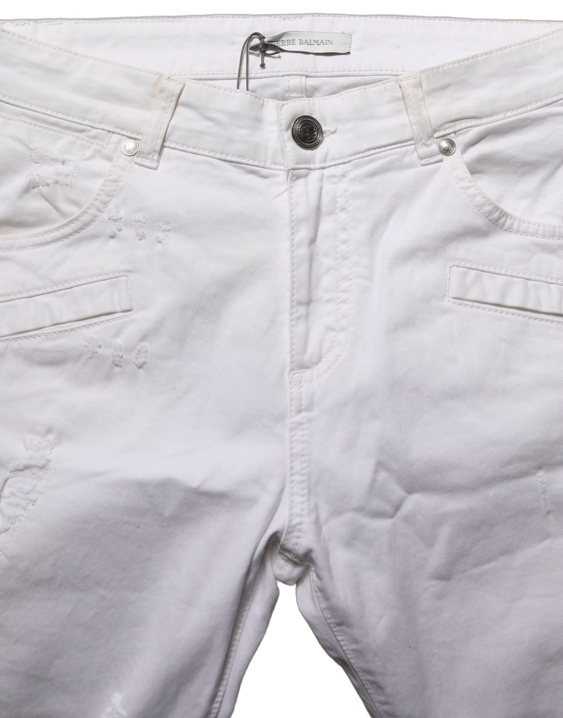 White Cotton Stretch Skinny Denim Trouser Jeans