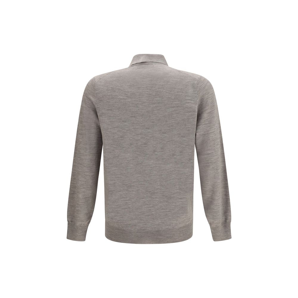 Gray Cashmere Polo Shirt