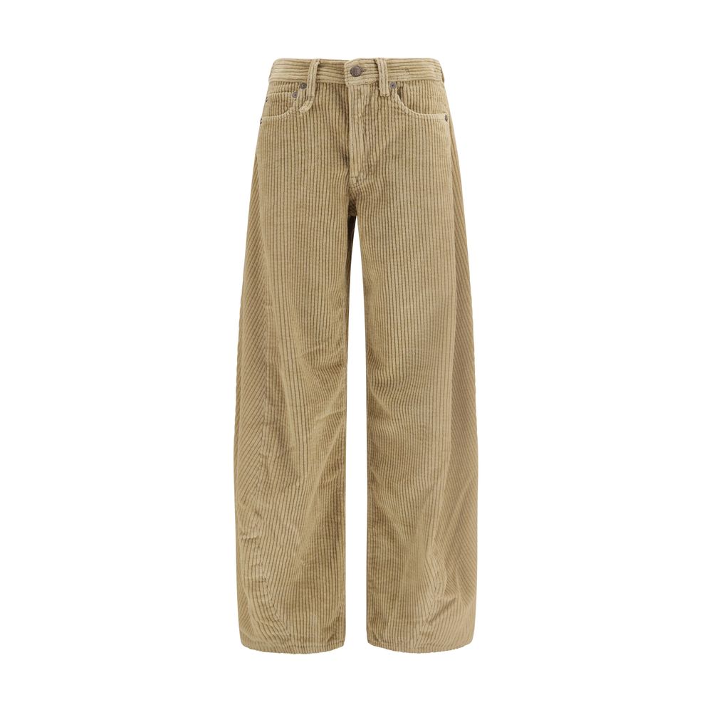 Brown Cotton Relaxed Fit Jeans