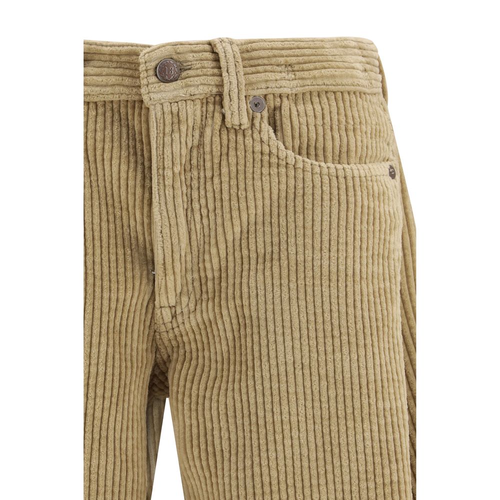 Brown Cotton Relaxed Fit Jeans
