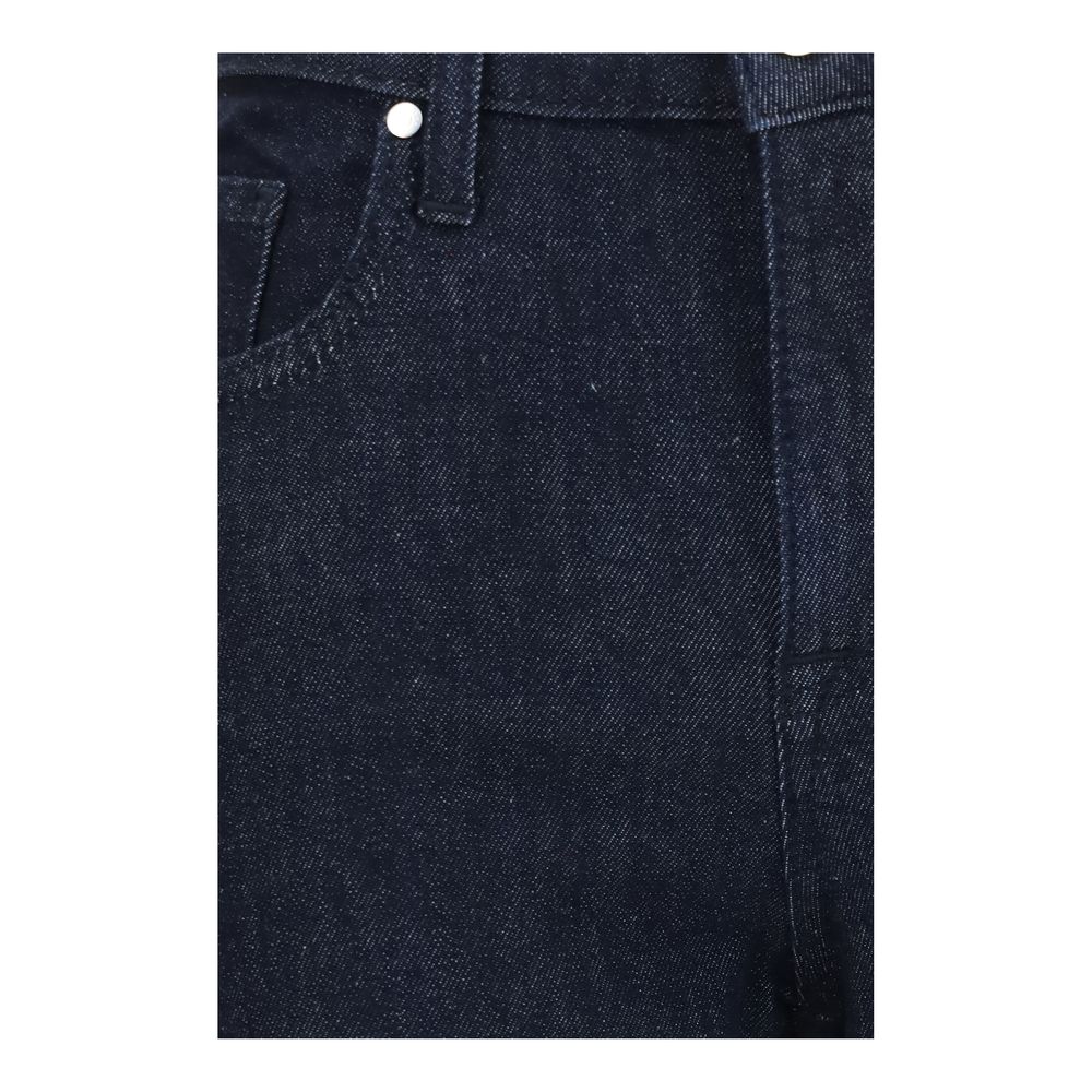 Blue Polyester Cropped Jeans