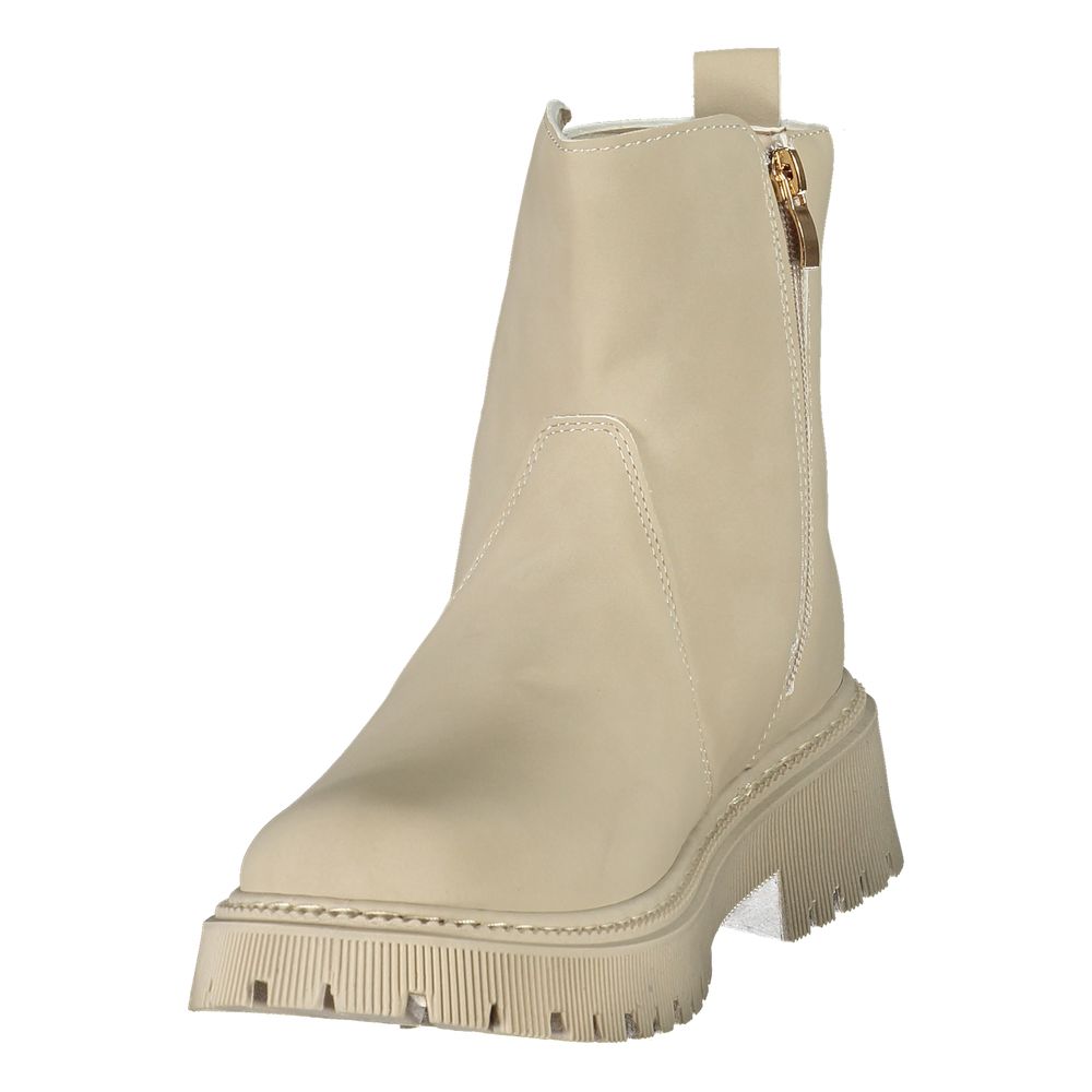 Beige Polyethylene Ankle Boots
