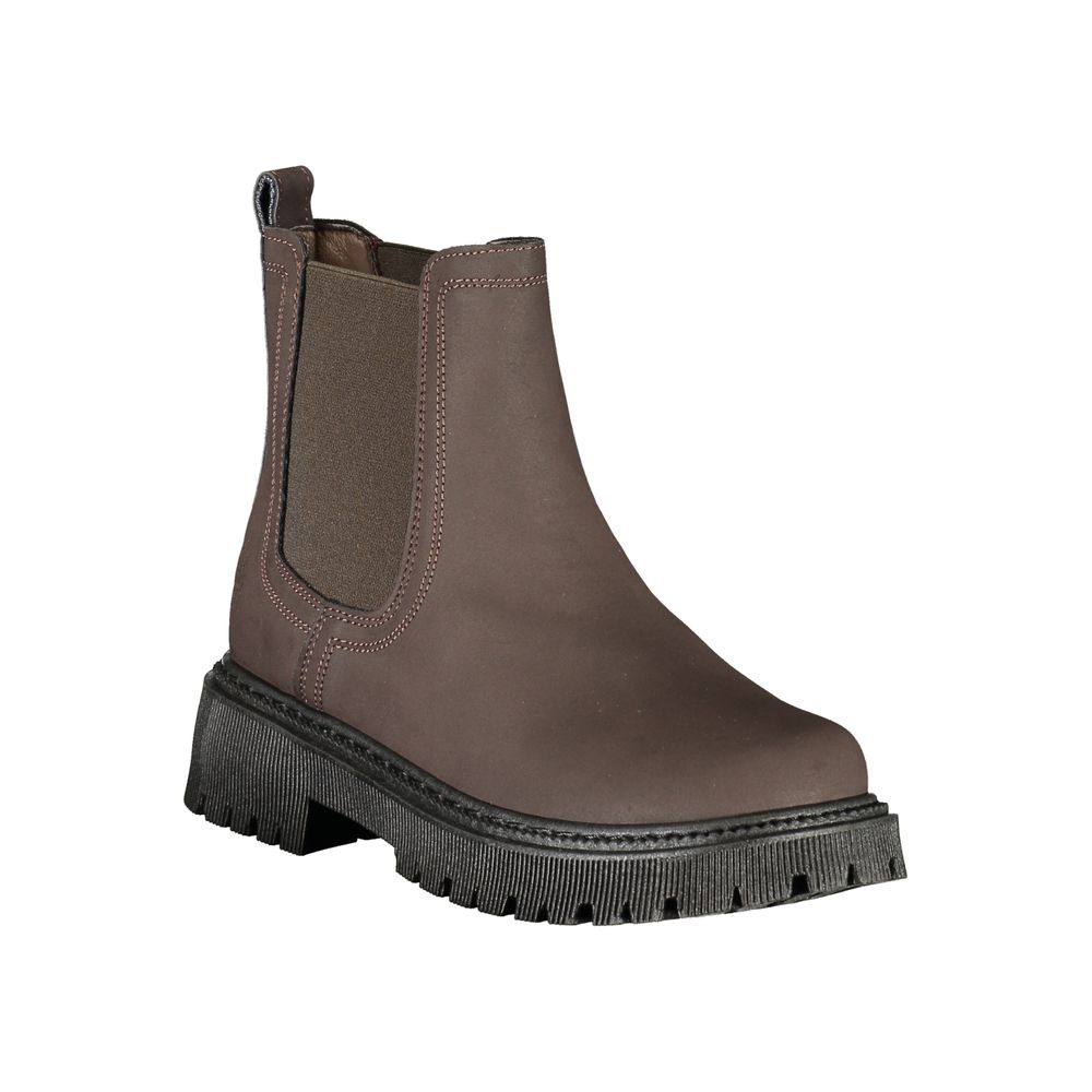 Brown Polyethylene Ankle Boots