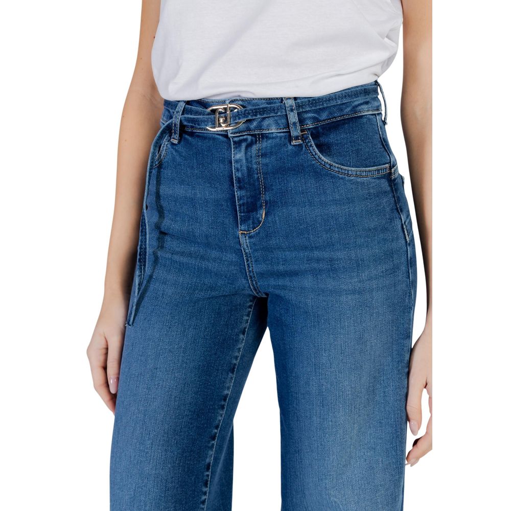 Blue Cotton Bootcut Jeans