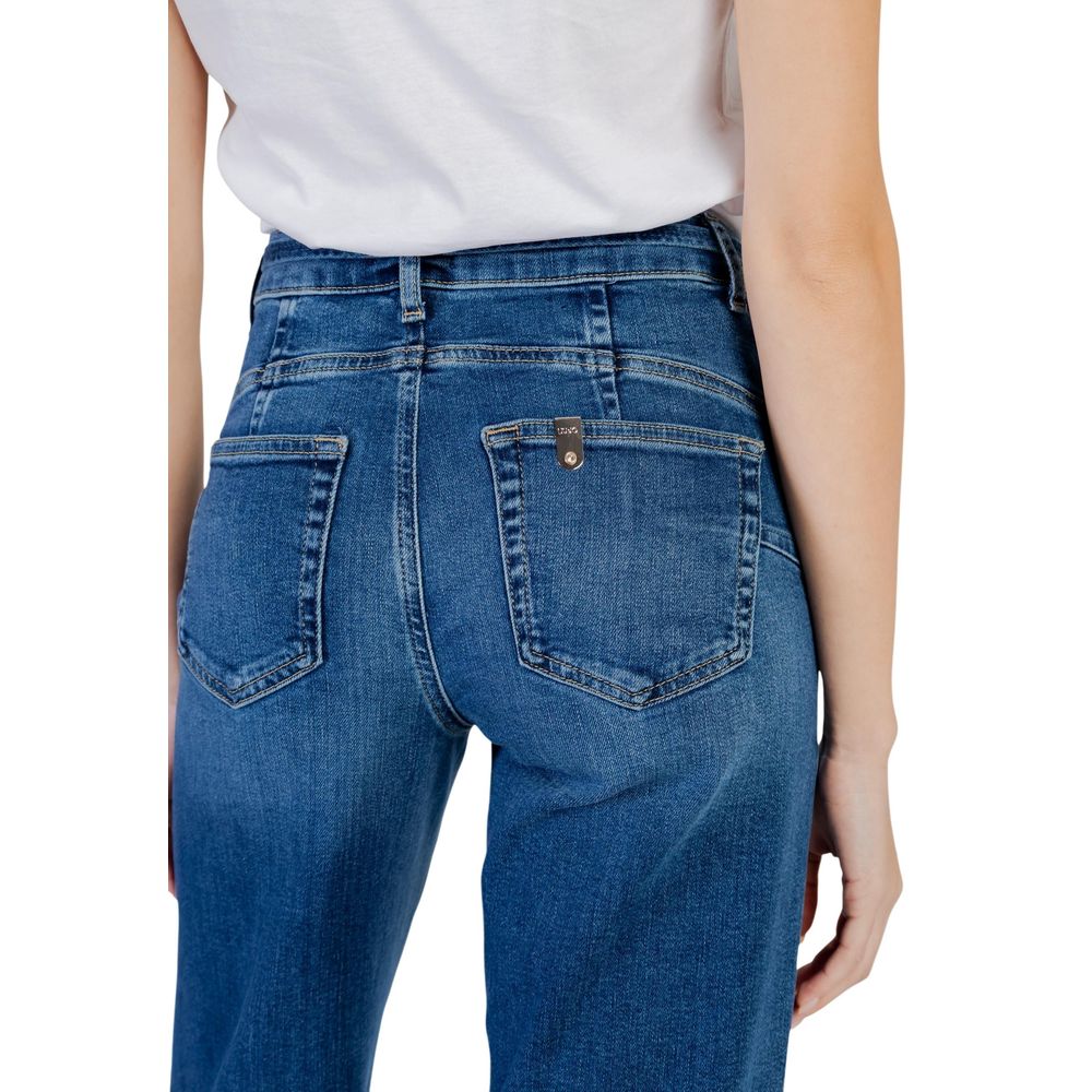 Blue Cotton Bootcut Jeans