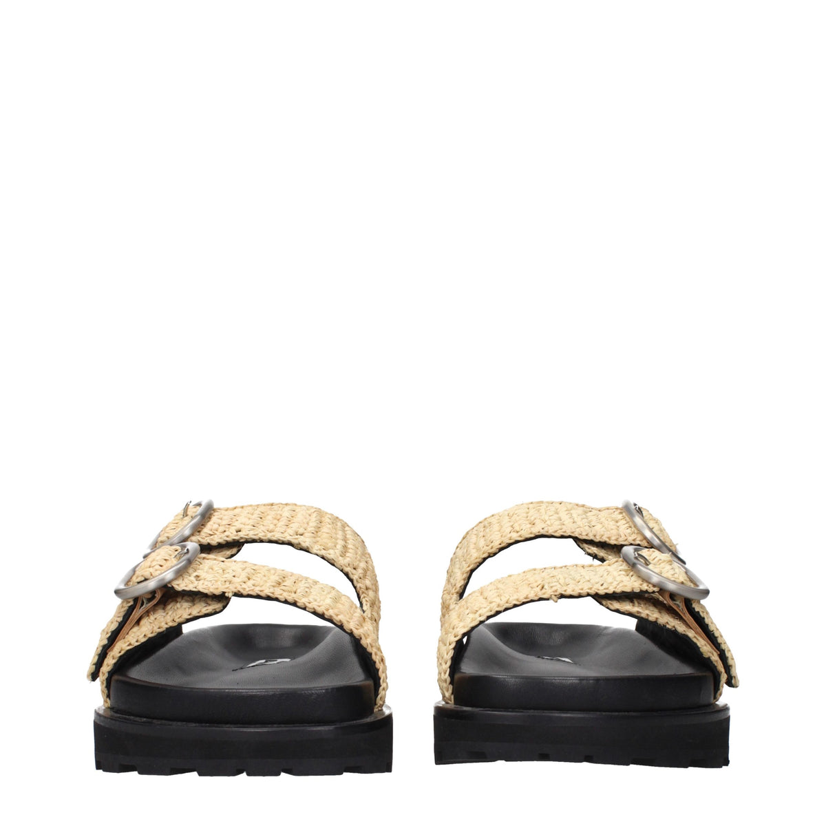 Beige Raffia Slippers