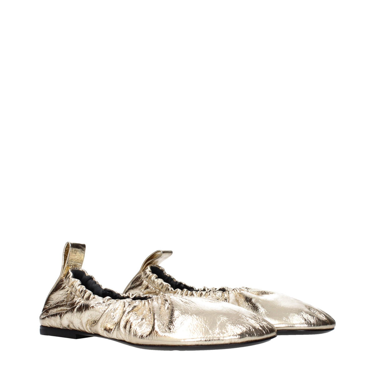 Gold Leather Ballet Flats