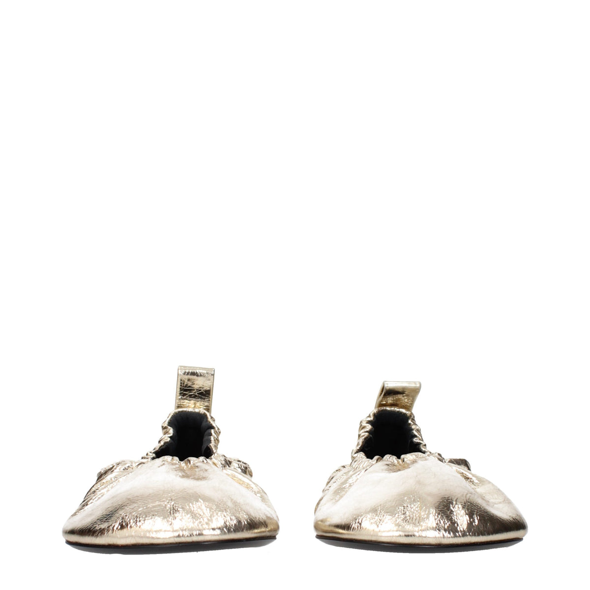 Gold Leather Ballet Flats