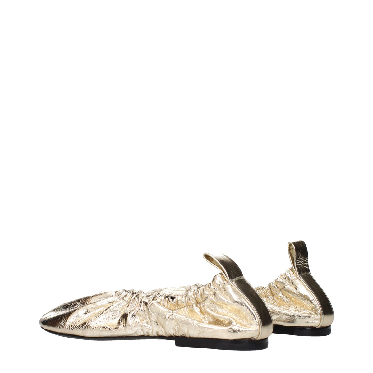 Gold Leather Ballet Flats