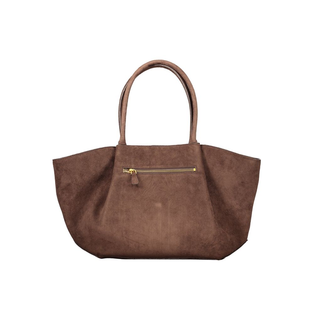 Brown Polyester Handbag