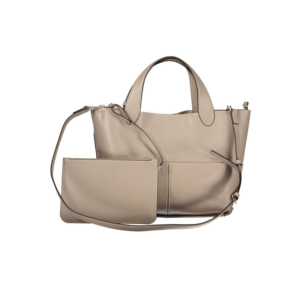 Gray Leather Handbag