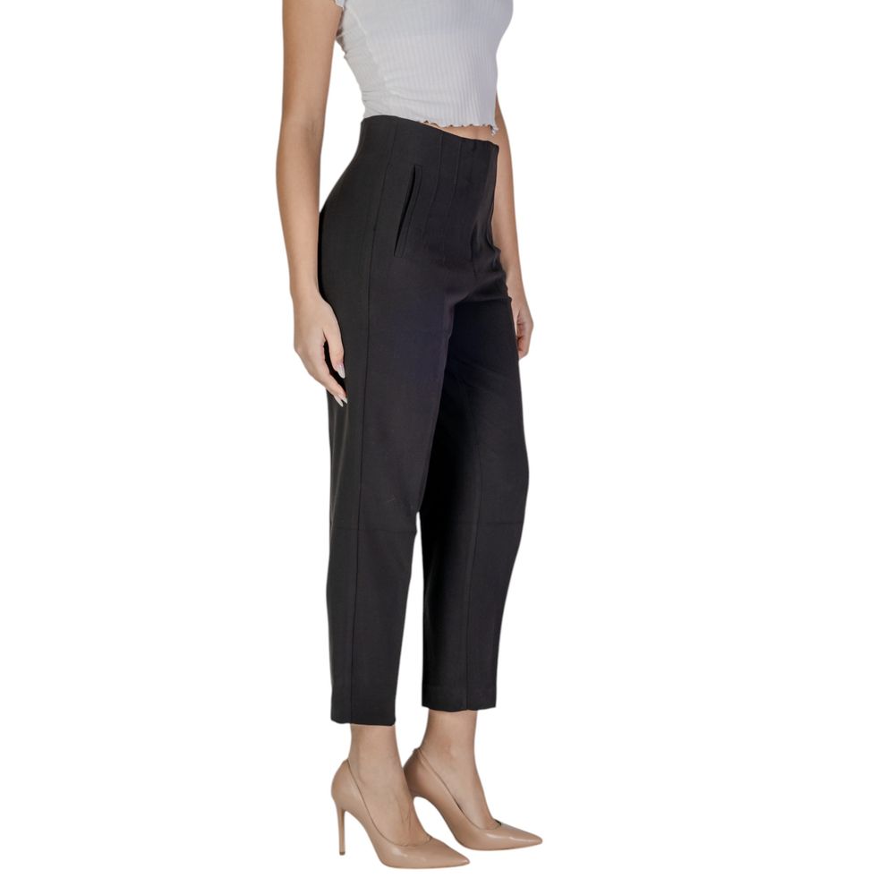 Black Recycled Polyester Casual Pants